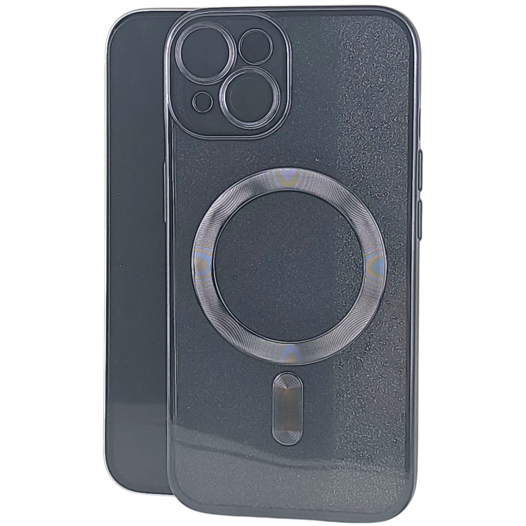 Husa de Protectie 2 in 1, Flippy, pentru Apple iPhone 15 Plus, Compatibila MagSafe, Magnetica, cu Protectie Lentila, din TPU, Negru