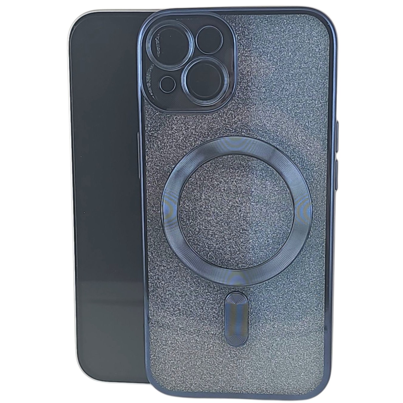 Husa de Protectie 2 in 1, Flippy, pentru Apple iPhone 15 Plus, Compatibila MagSafe, Magnetica, cu Protectie Lentila, din TPU, Albastru Marin