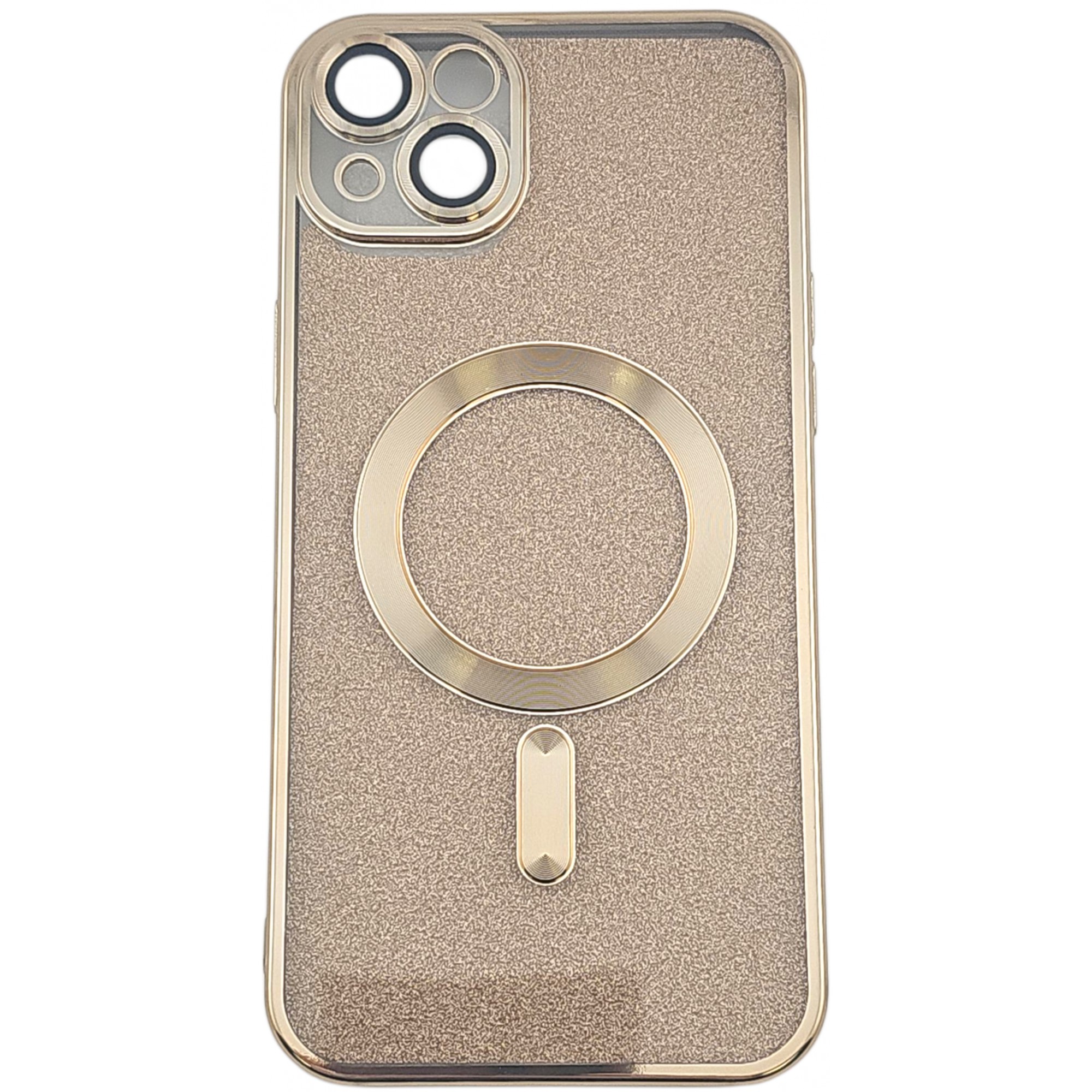 Husa de Protectie 2 in 1, Flippy, pentru Apple iPhone 15 Plus, Compatibila MagSafe, Magnetica, cu Protectie Lentila, din TPU, Auriu