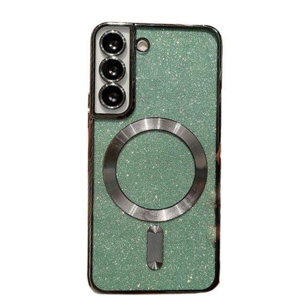Husa de Protectie 2 in 1, Flippy, Husa pentru Samsung Galaxy S24 Ultra, Glitter Chrome Magsafe, din TPU, Magnetica, cu Protectie Lentila, Verde