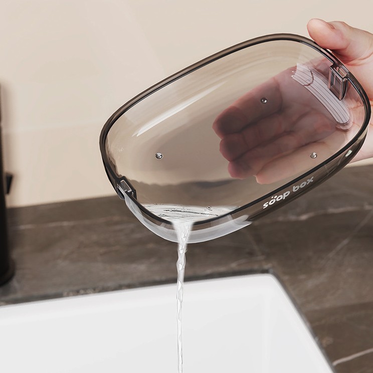 Savoniera, Flippy, Pentru Blat, PET, Scurgere Optima, din Plastic, 13 x 9 x 4 cm, Gri