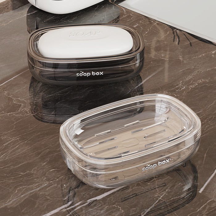 Savoniera, Flippy, Pentru Blat, PET, Scurgere Optima, din Plastic, 13 x 9 x 4 cm, Gri