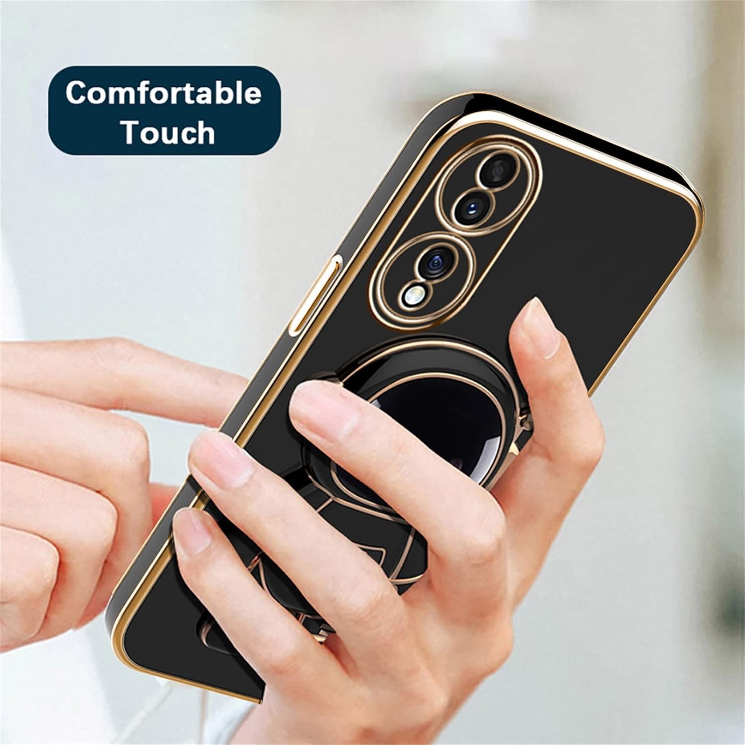 Husa Telefon 2in1, Flippy, Compatibila Huawei Mate 60 Pro, Carcasa TPU cu Suport Inclus Tip Astronaut, Protectie Camere, Negru
