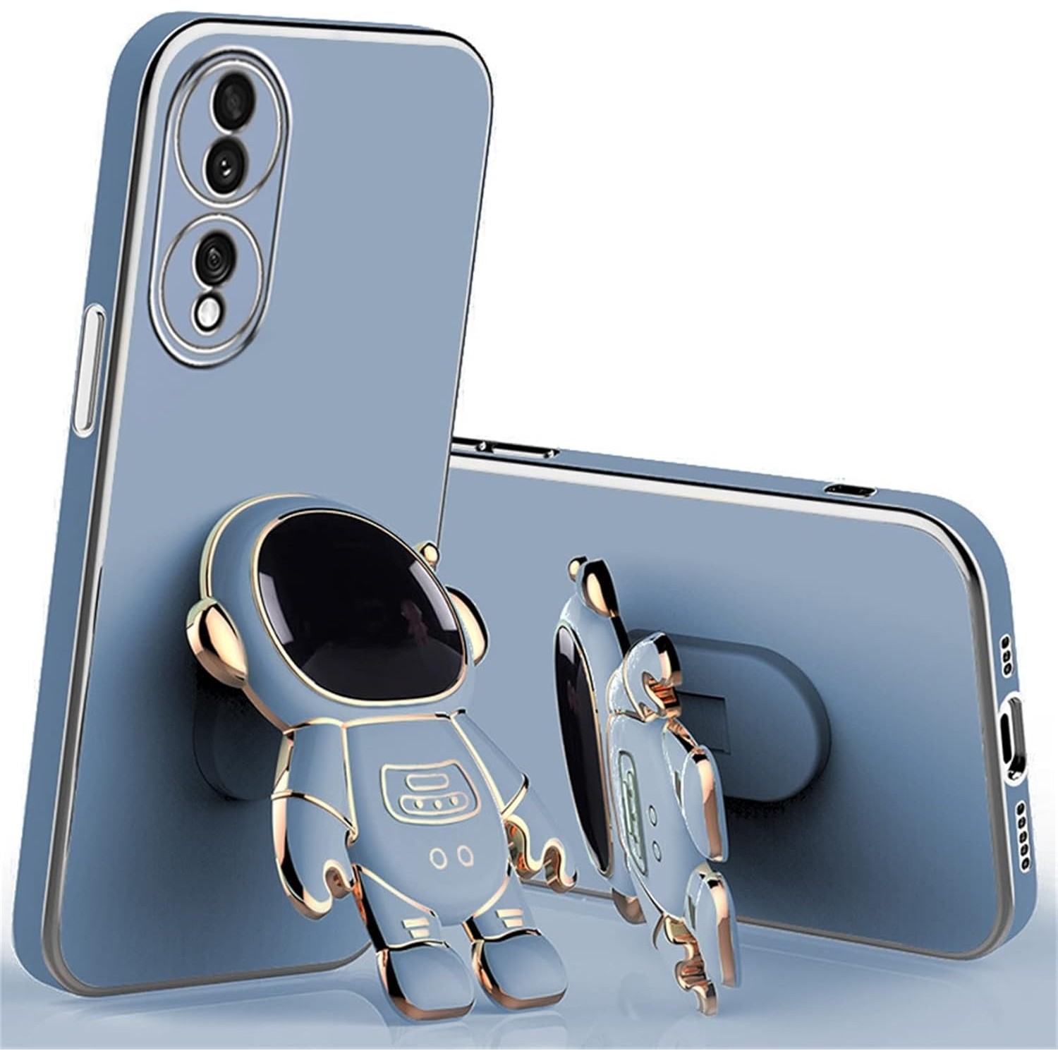 Husa Telefon 2in1, Flippy, Compatibila Huawei P50 Pro, Carcasa TPU cu Suport Inclus Tip Astronaut, Protectie Camere, Albastru