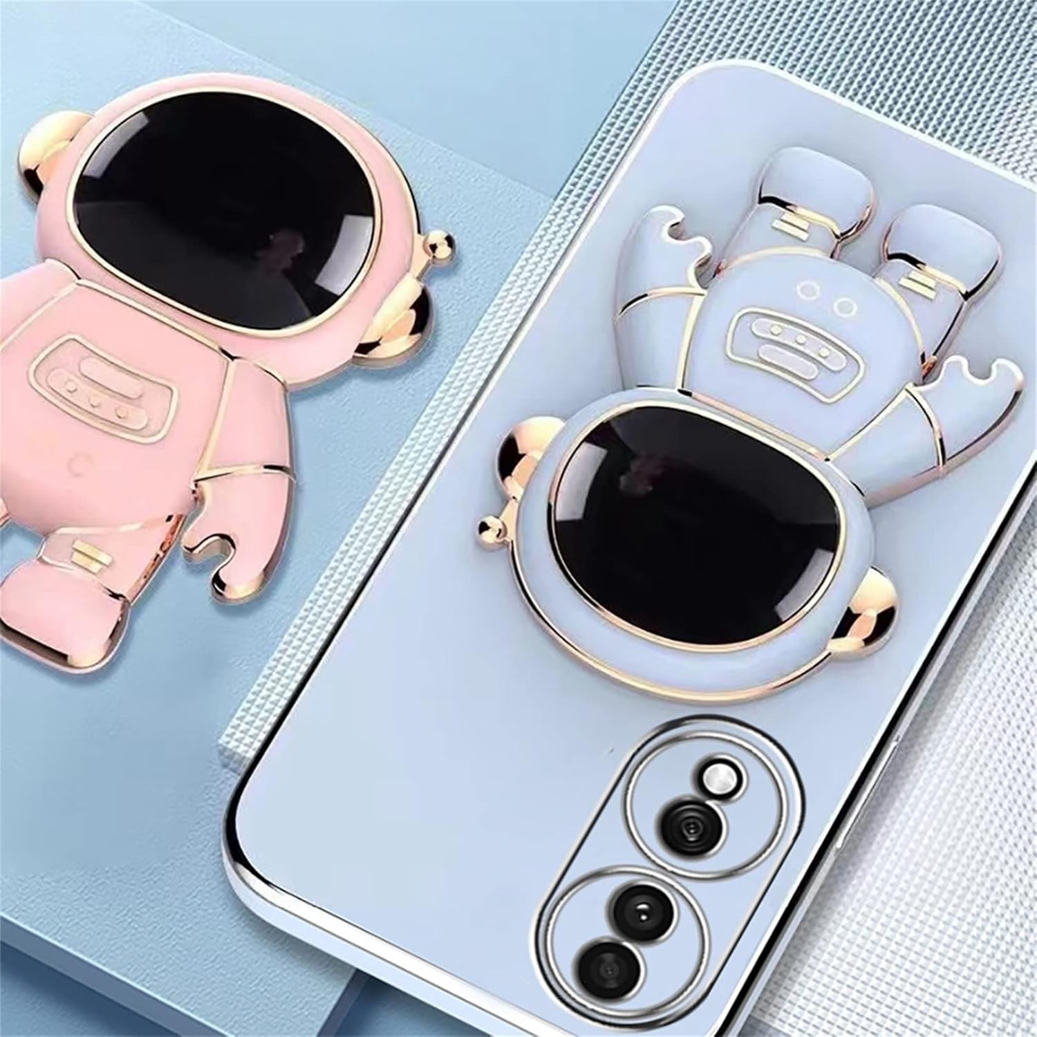 Husa Telefon 2in1, Flippy, Compatibila Huawei P50 Pro, Carcasa TPU cu Suport Inclus Tip Astronaut, Protectie Camere, Verde