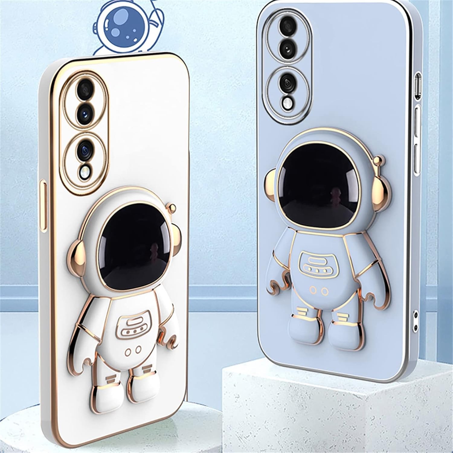 Husa Telefon 2in1, Flippy, Compatibila Huawei P50 Pro, Carcasa TPU cu Suport Inclus Tip Astronaut, Protectie Camere, Verde
