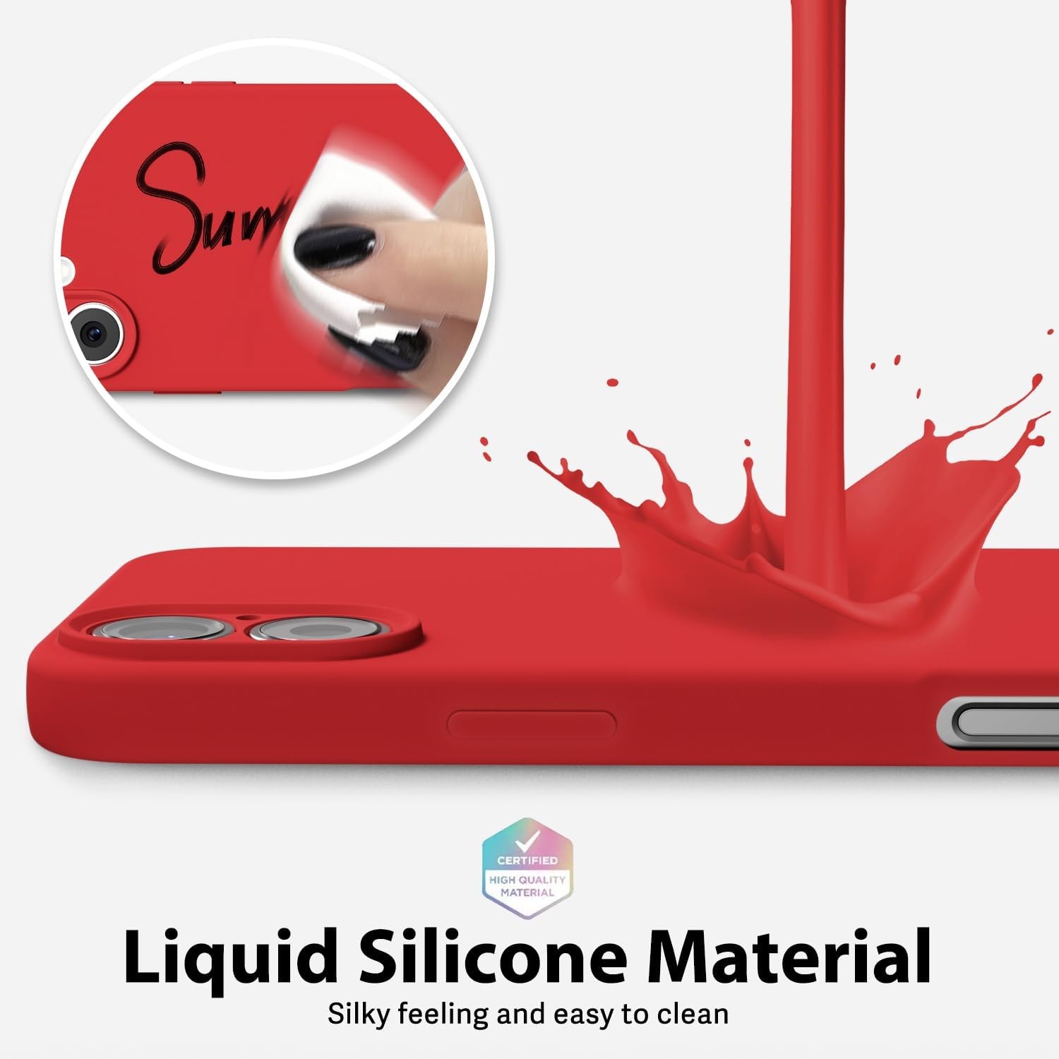 Husa de Protectie Matte TPU, Flippy, pentru Apple iPhone 16, Protectie Camera, Antisoc, Antizgariere, Antialunecare, Acoperire Completa, Rosu