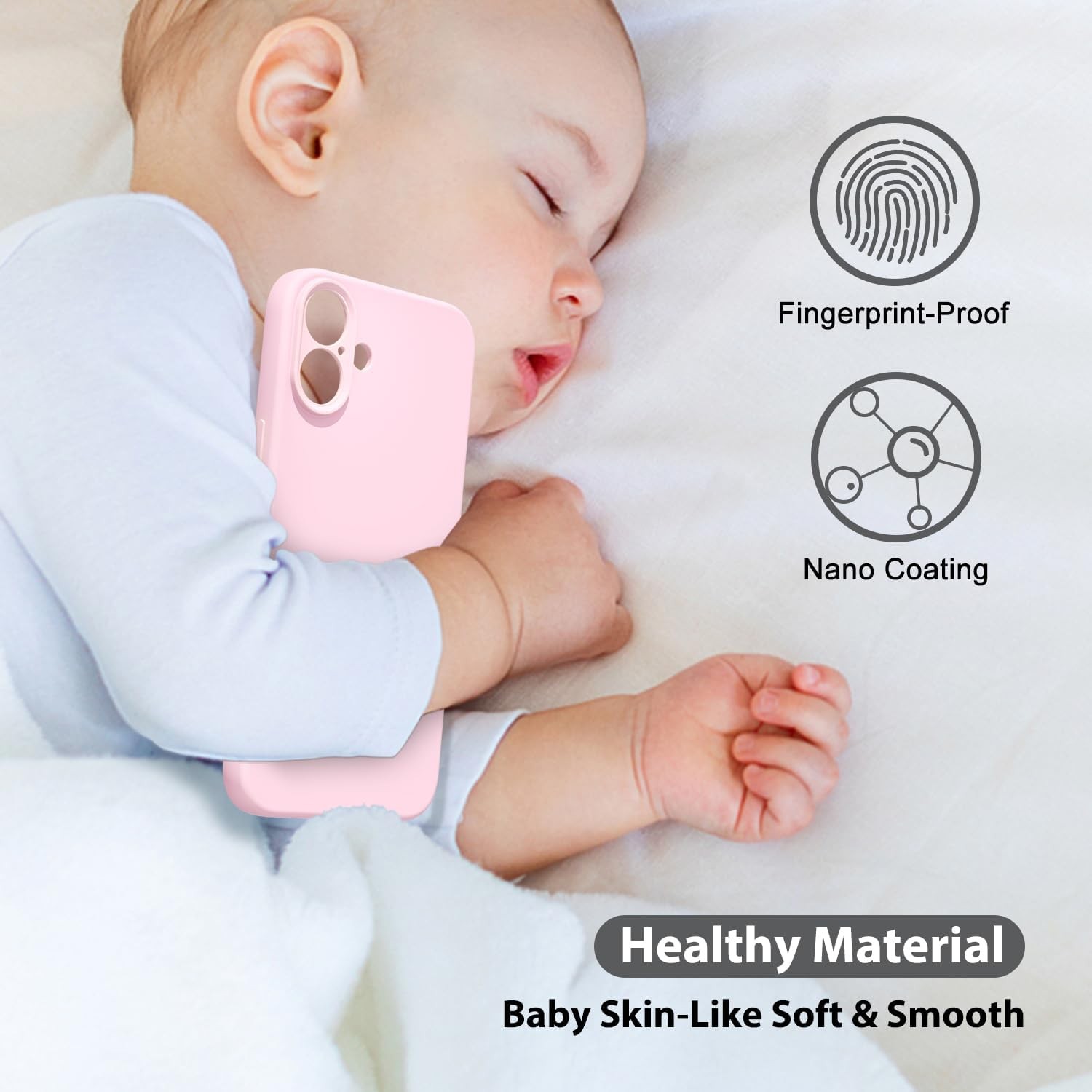 Husa de Protectie Matte TPU, Flippy, pentru Apple iPhone 16, Protectie Camera, Antisoc, Antizgariere, Antialunecare, Acoperire Completa, Roz