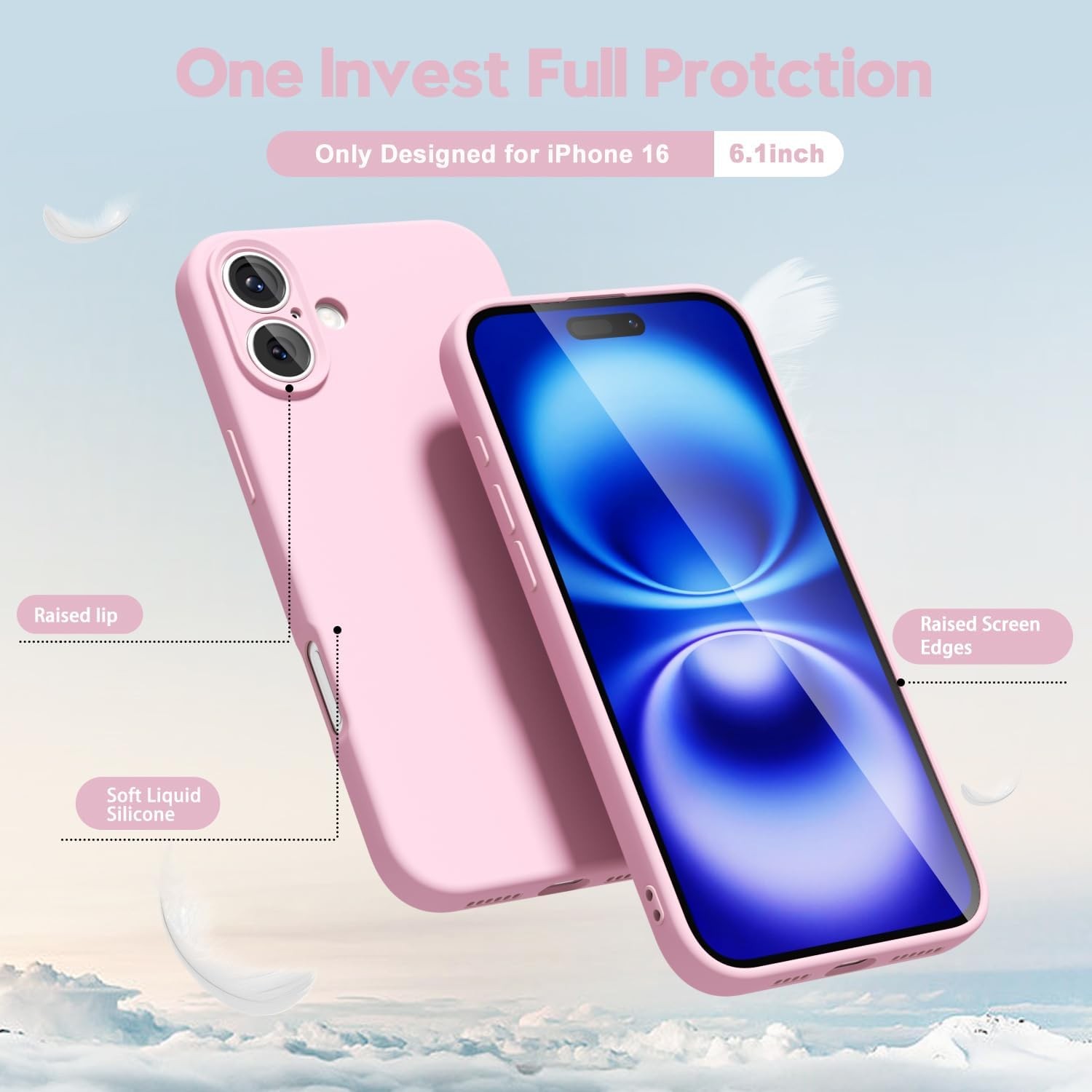 Husa de Protectie Matte TPU, Flippy, pentru Apple iPhone 16, Protectie Camera, Antisoc, Antizgariere, Antialunecare, Acoperire Completa, Roz