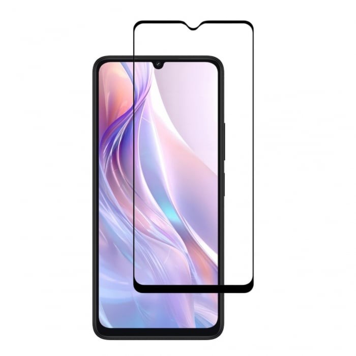 Folie Sticla Securizata, Flippy, Pentru Redmi 13C, Full Glue, Margini Negre, Transparent