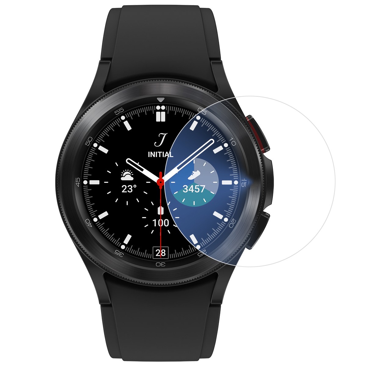Folie Securizata pentru Samsung Galaxy Watch4 Classic 42mm, Flippy, Sticla de Protectie Compatibila cu Samsung Galaxy Watch4 Classic42MM, Sticla Securizata 2.5 D, Transparent