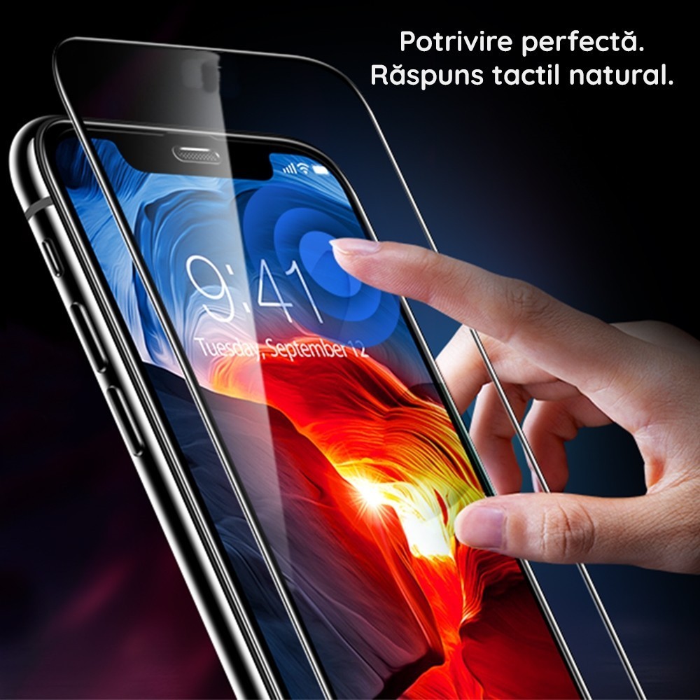 Folie Sticla Securizata, Flippy, Compatibila cu Samsung Galaxy A15/A15 5G, Full Cover 111D, HD, Margini Negre, Transparenta