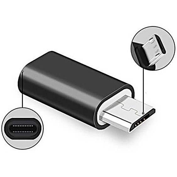 Adaptor Micro USB spre Lightning, Flippy, 2.8 cm, Negru