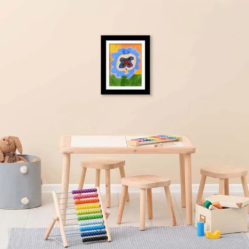 Rama Foto Flippy, din Plastic, cu Spatiu Pentru Depozitare, Pentru Desene si Picturi A4, Sticla Securizata, Negru