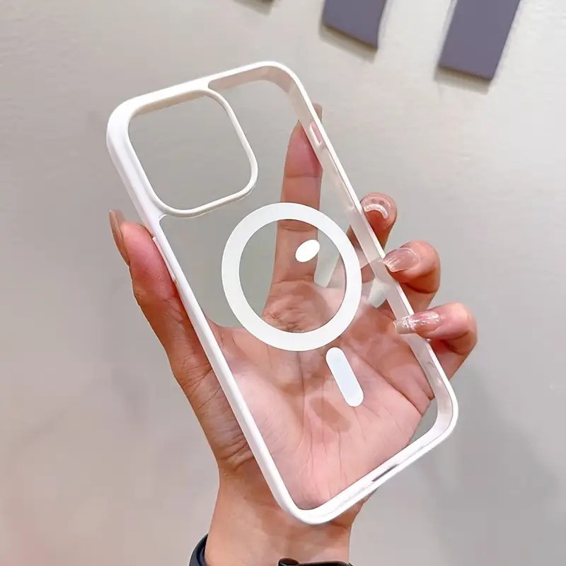 Husa MagSafe Premium Flippy pentru APPLE iPhone 11, Full Cover, Silicon + Policarbonat, Încărcare Wireless, Alb - Transparent