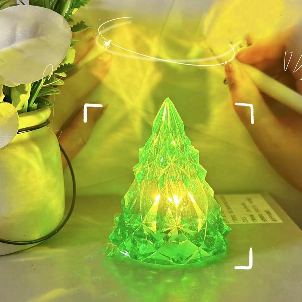 Lampa de Veghe, Flippy, Model IceBerg, Lumina Calda, cu Baterii, Verde, 6.5x8 cm