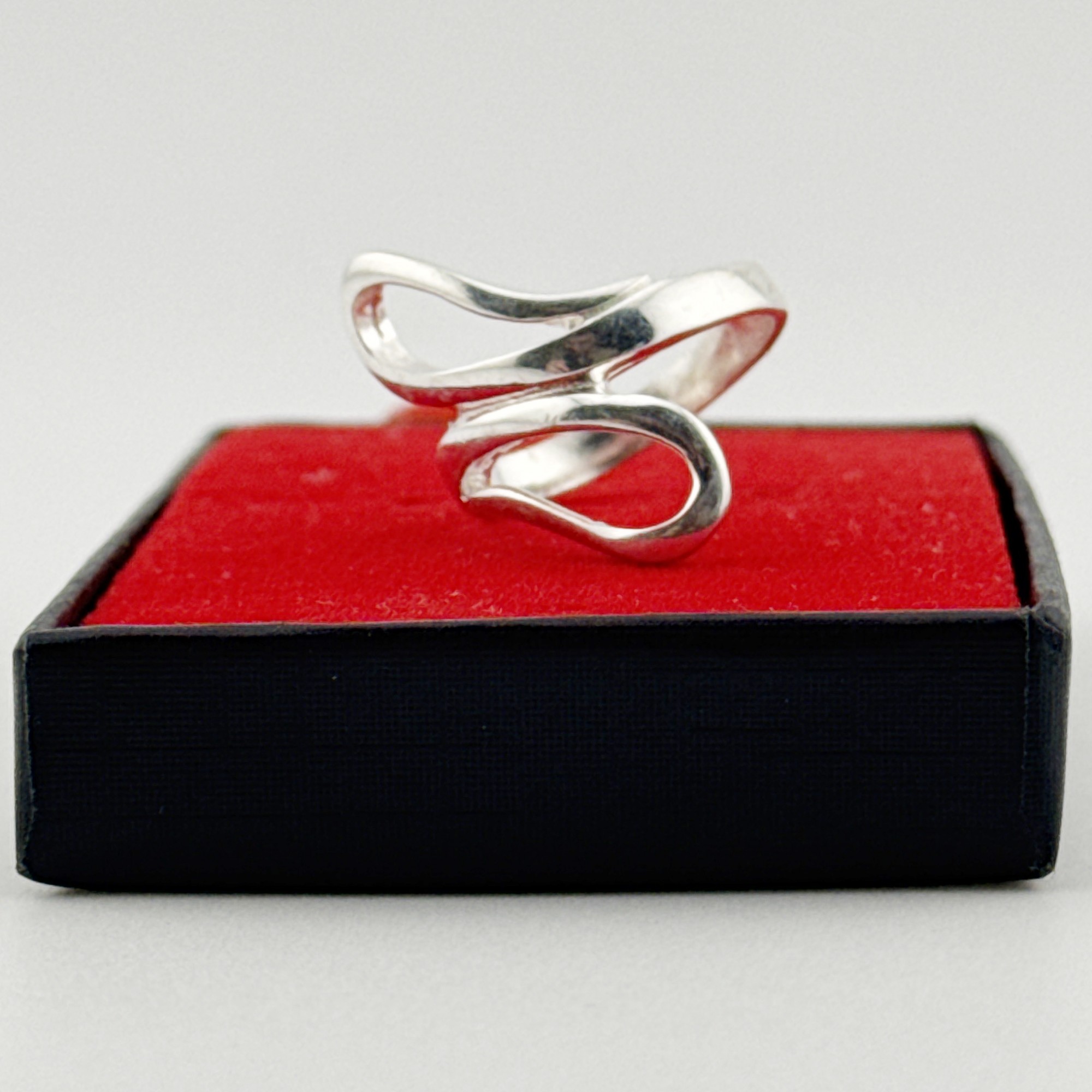 Inel pentru Dama Argint 925, Jolie, Model Sarpe Dublu 5.3 gr, Marimea 55, 2.5 x 2 cm, Argintiu