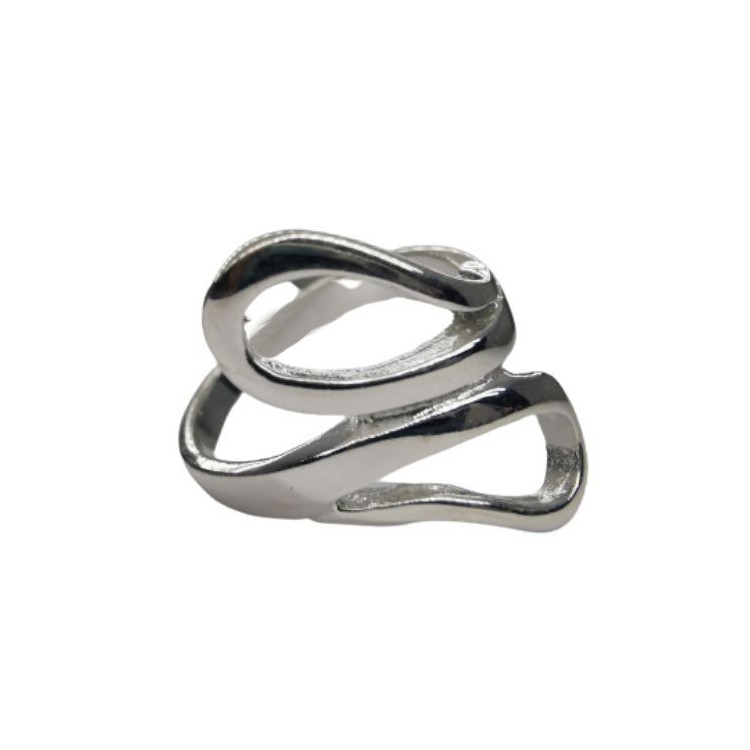 Inel pentru Dama Argint 925, Jolie, Model Sarpe Dublu 5.2 gr, Marimea 57, 2.5 x 2 cm, Argintiu