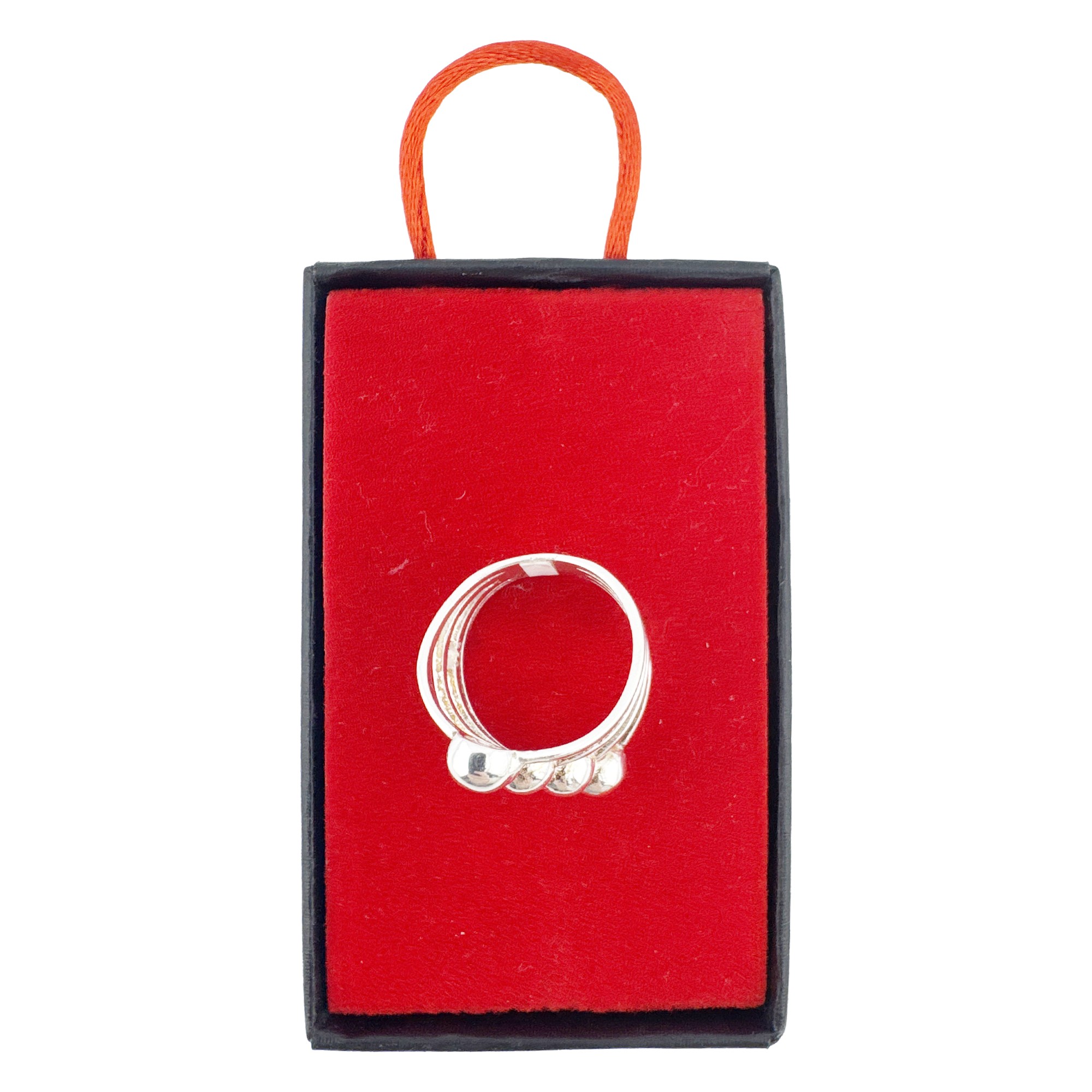 Inel pentru Dama Argint 925, Jolie, Model 4 bile, 6 gr, Marimea 55, 2.5 x 2 cm, Argintiu