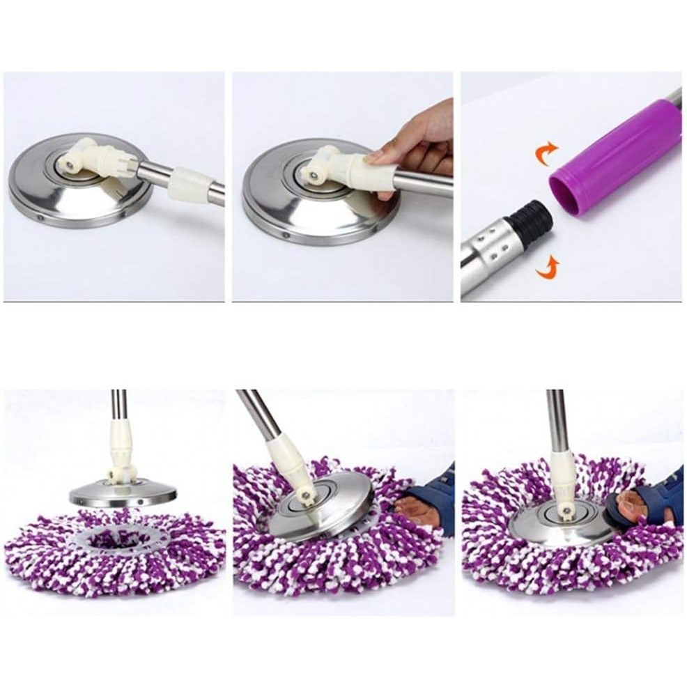 Set mop rotativ cu galeata Flippy, material plastic si microfibra, rezistent, cu dop scurgere, vas detasabil, pentru interior, capacitate 8 l, negru/rosu, Resigilat