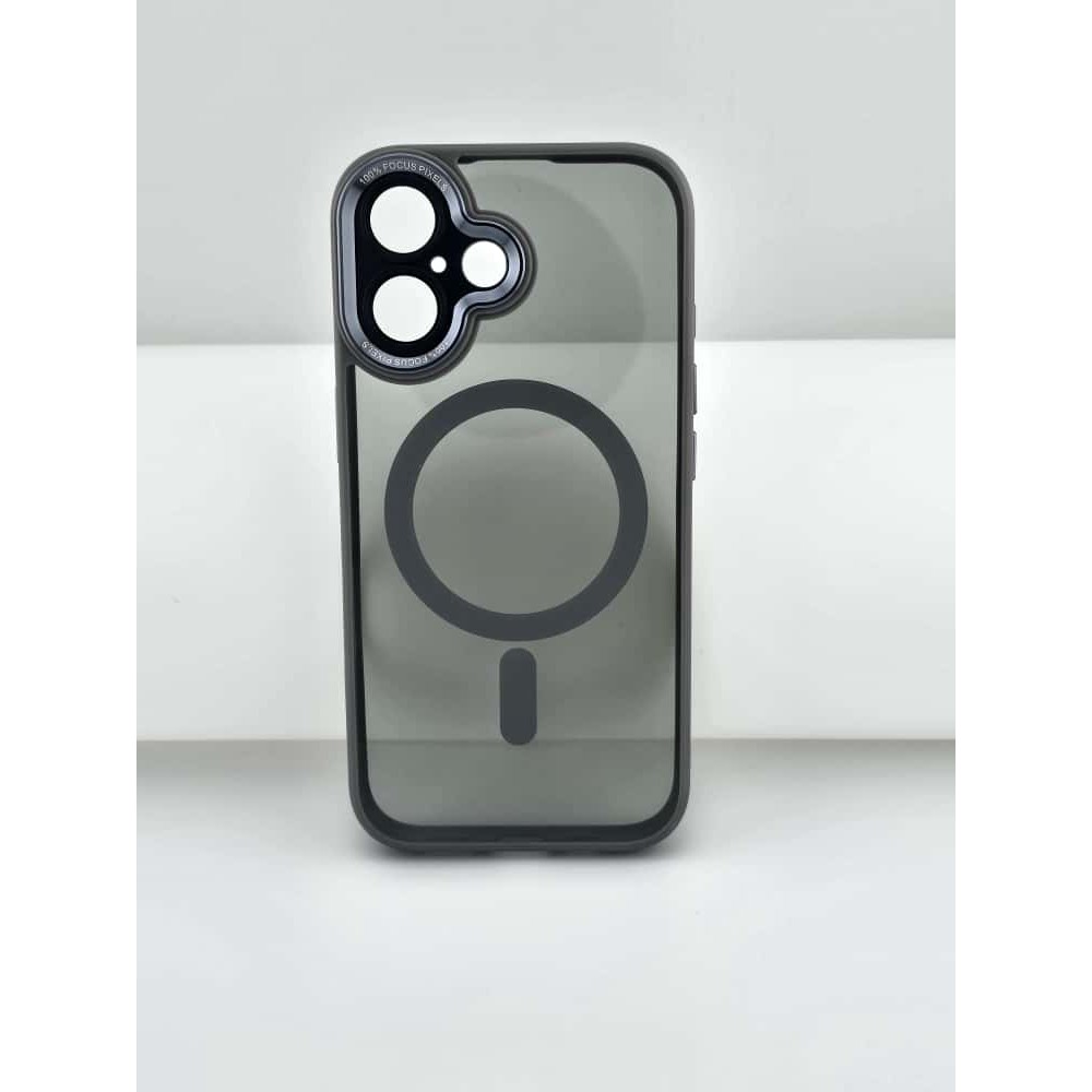 Husa de Protectie Compatibil cu iPhone 16 Plus, Flippy, Incarcare Wireless, Tehnologie Magsafe, Carcasa din TPU/ PC, Protectie Camera, Antisoc, Antizgariere, Gri - Transparent