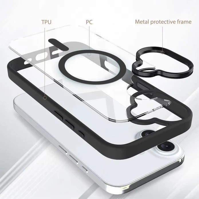 Husa de Protectie Compatibil cu iPhone 16 Plus, Flippy, Incarcare Wireless, Tehnologie Magsafe, Carcasa din TPU/ PC, Protectie Camera, Antisoc, Antizgariere, Mov (lila) - Transparent