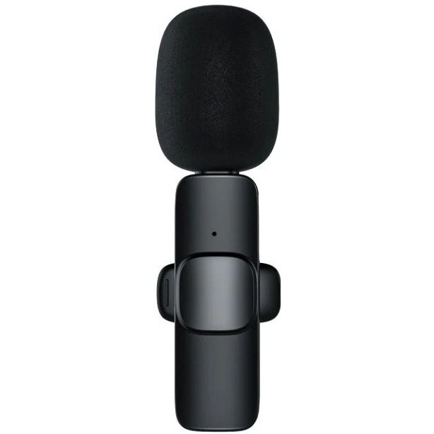 Microfon Lavalieră Wireless, Flippy, Bluetooth 5.0, 1 Microfon + 1 Receptor Tip C, Autonomie 1-3h, 70 dB, Baterie 50 mAh, Negru