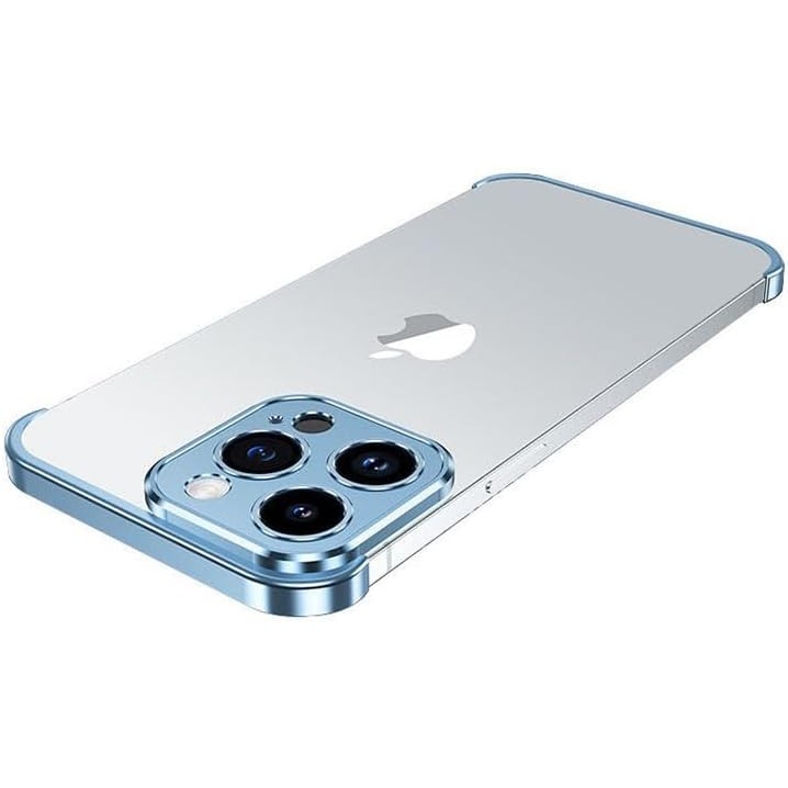 Husa Metalica Edgeless Compatibila cu iPhone 16 Pro Max, Flippy, Protectie pentru Colturi si Camera, Aliaj Aluminiu, Antisoc, Antizgariere, Albastru
