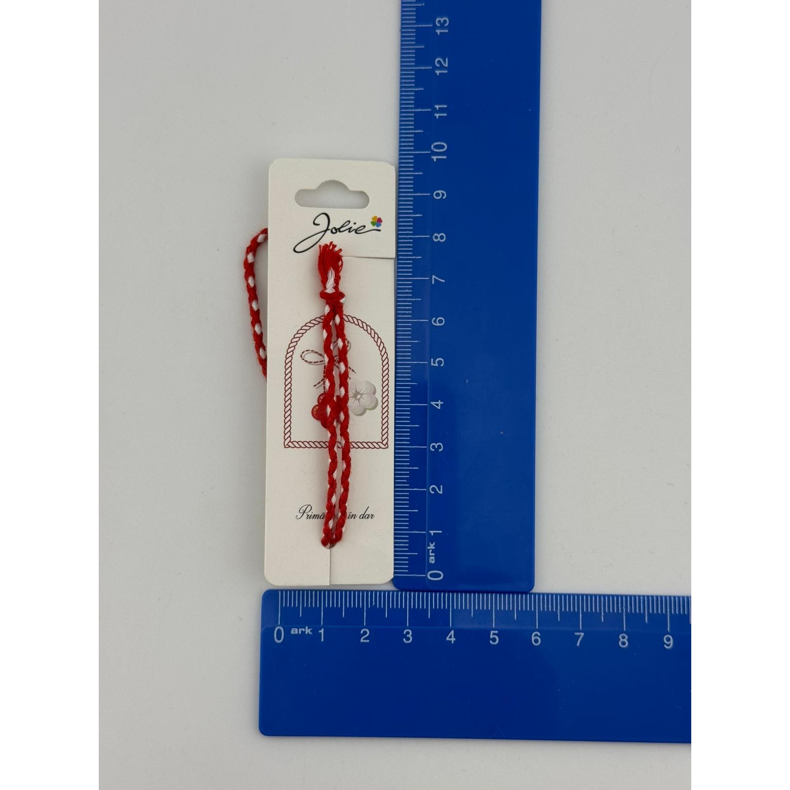 Bratara Alb Rosu Impletita