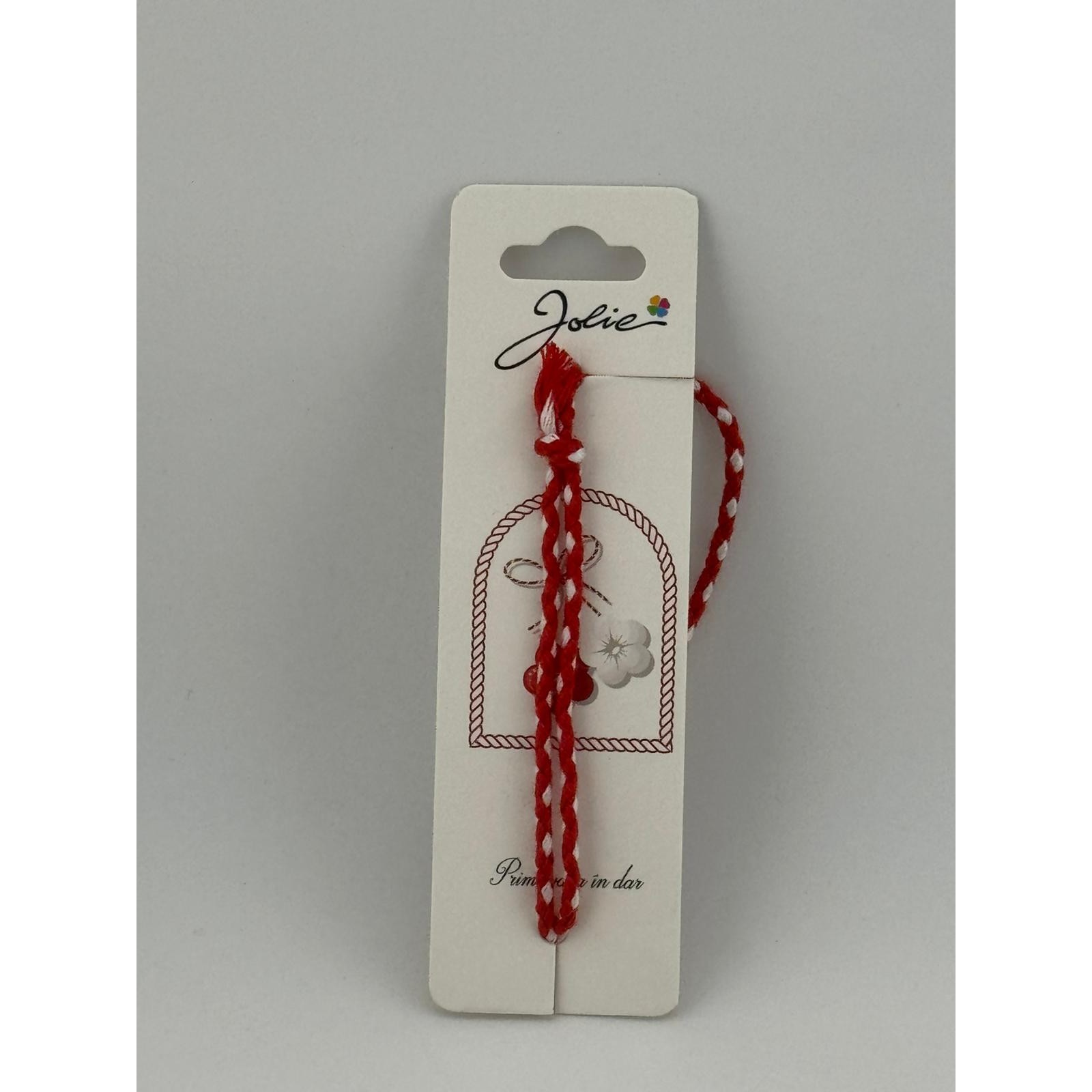 Bratara Alb Rosu Impletita