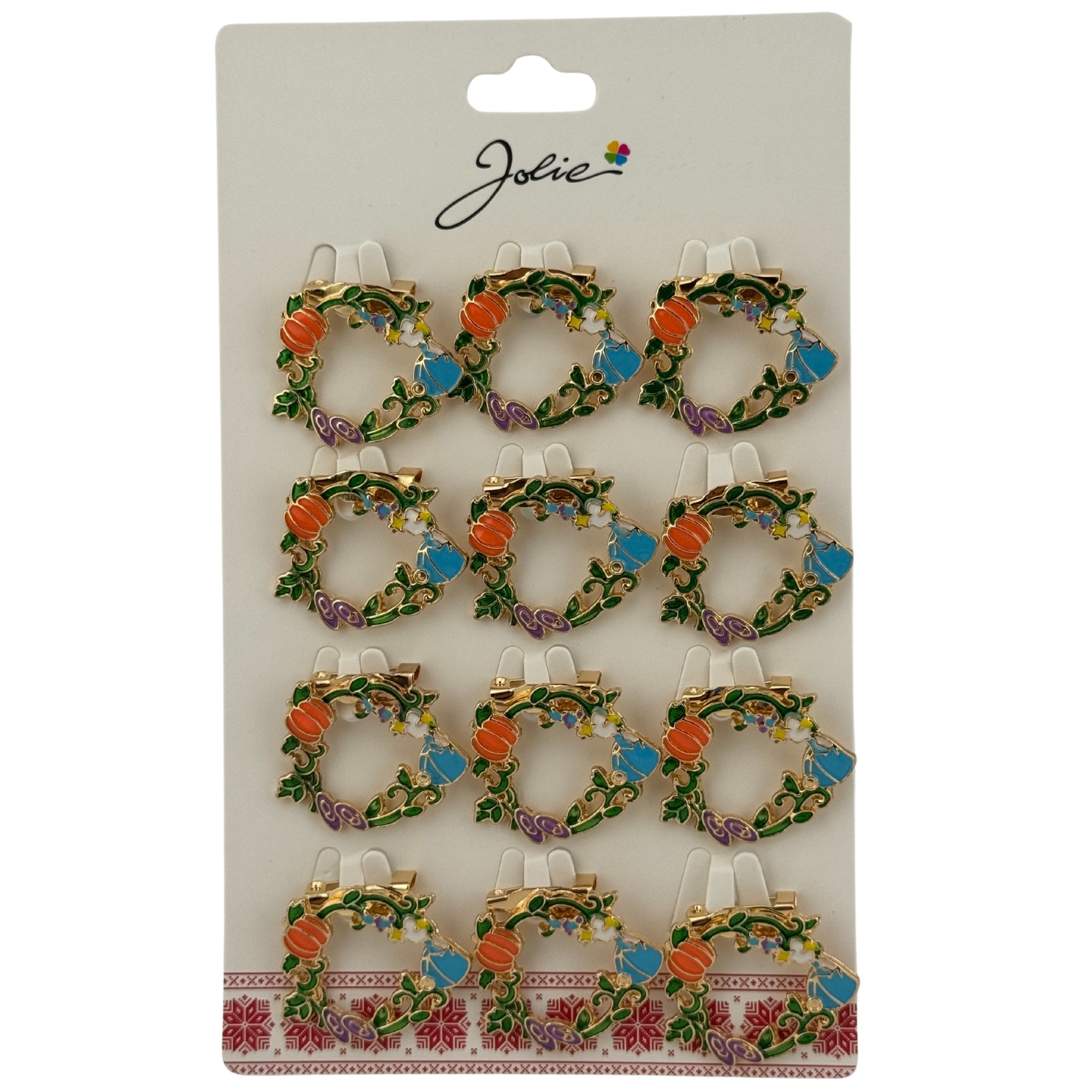Set 12 Brose Martisor Primavara, Jolie, Model Coroana de Flori, Multicolor