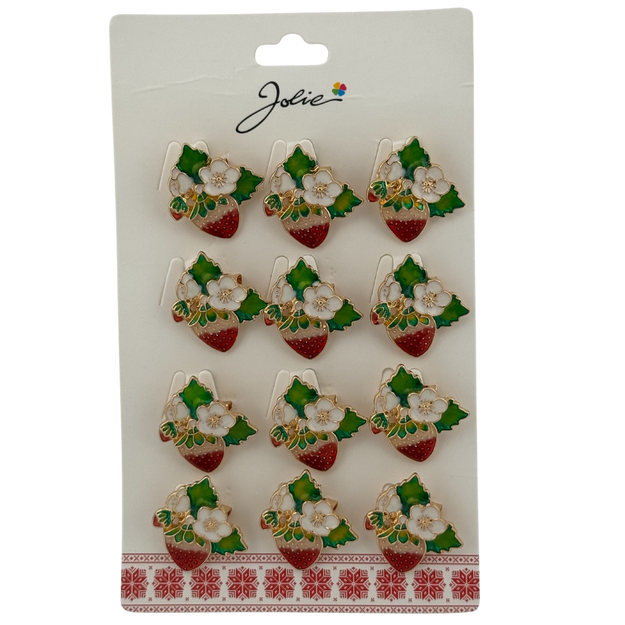 Set 12 Brose Martisor Primavara, Jolie, Model Capsuna Inflorita