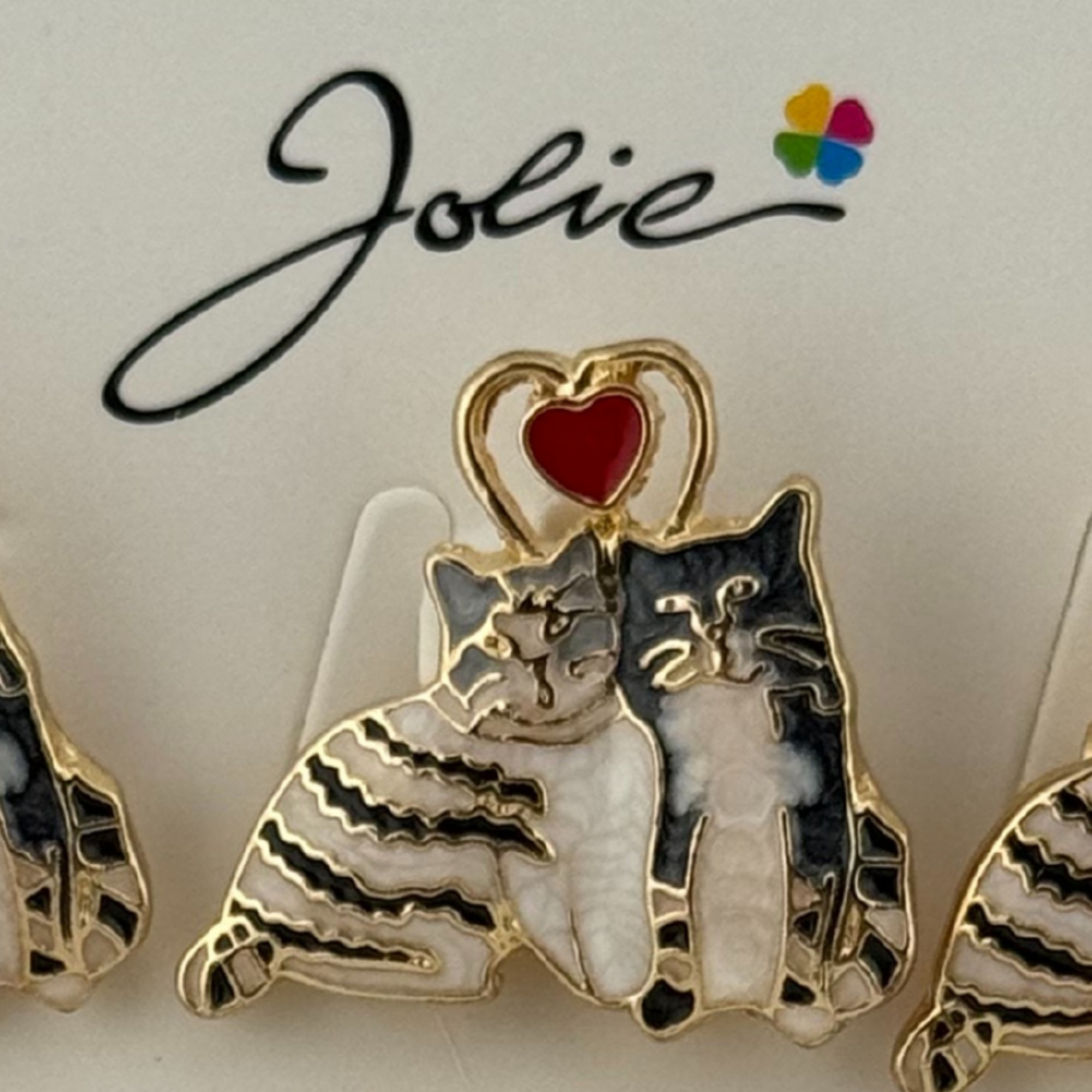 Set 12 Brose Martisor Primavara, Jolie, Model Cuplu de Pisici