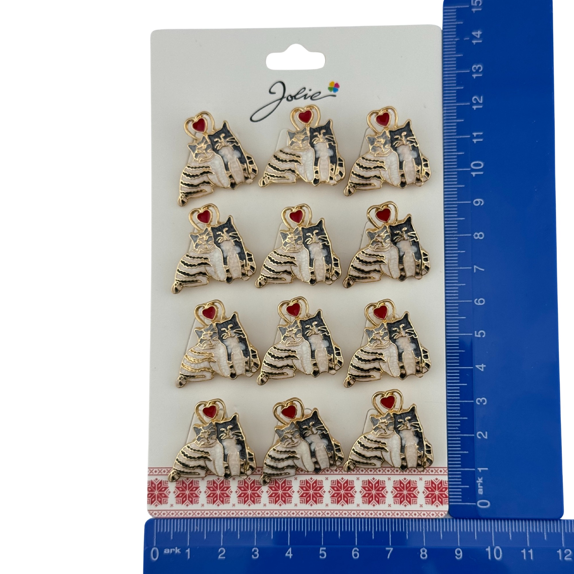 Set 12 Brose Martisor Primavara, Jolie, Model Cuplu de Pisici