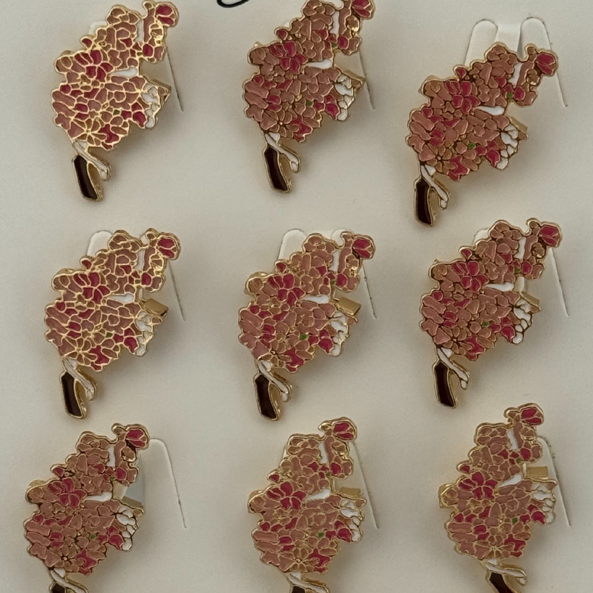 Set 12 Brose Martisor Primavara, Jolie, Model Buchet de Flori Roz