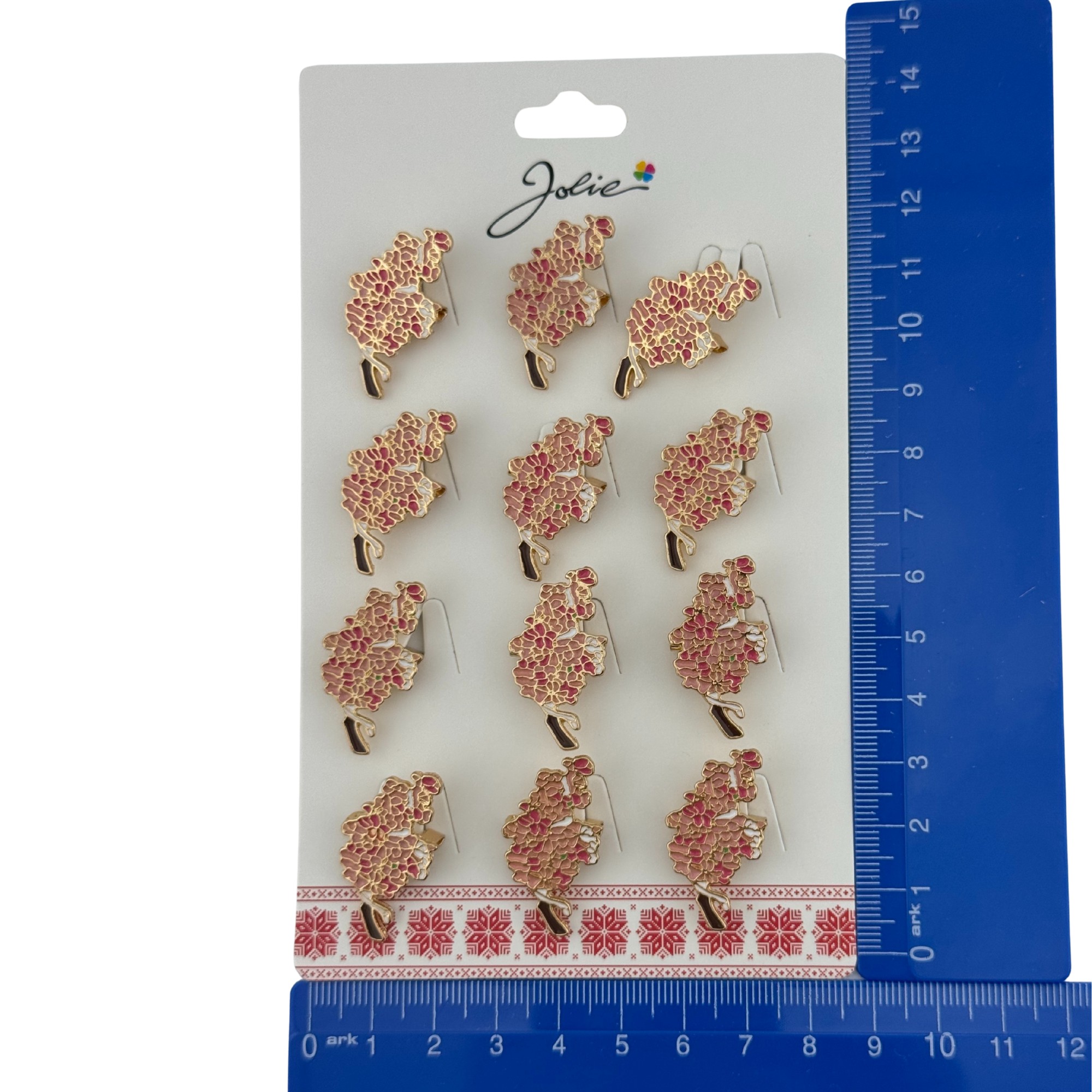 Set 12 Brose Martisor Primavara, Jolie, Model Buchet de Flori Roz