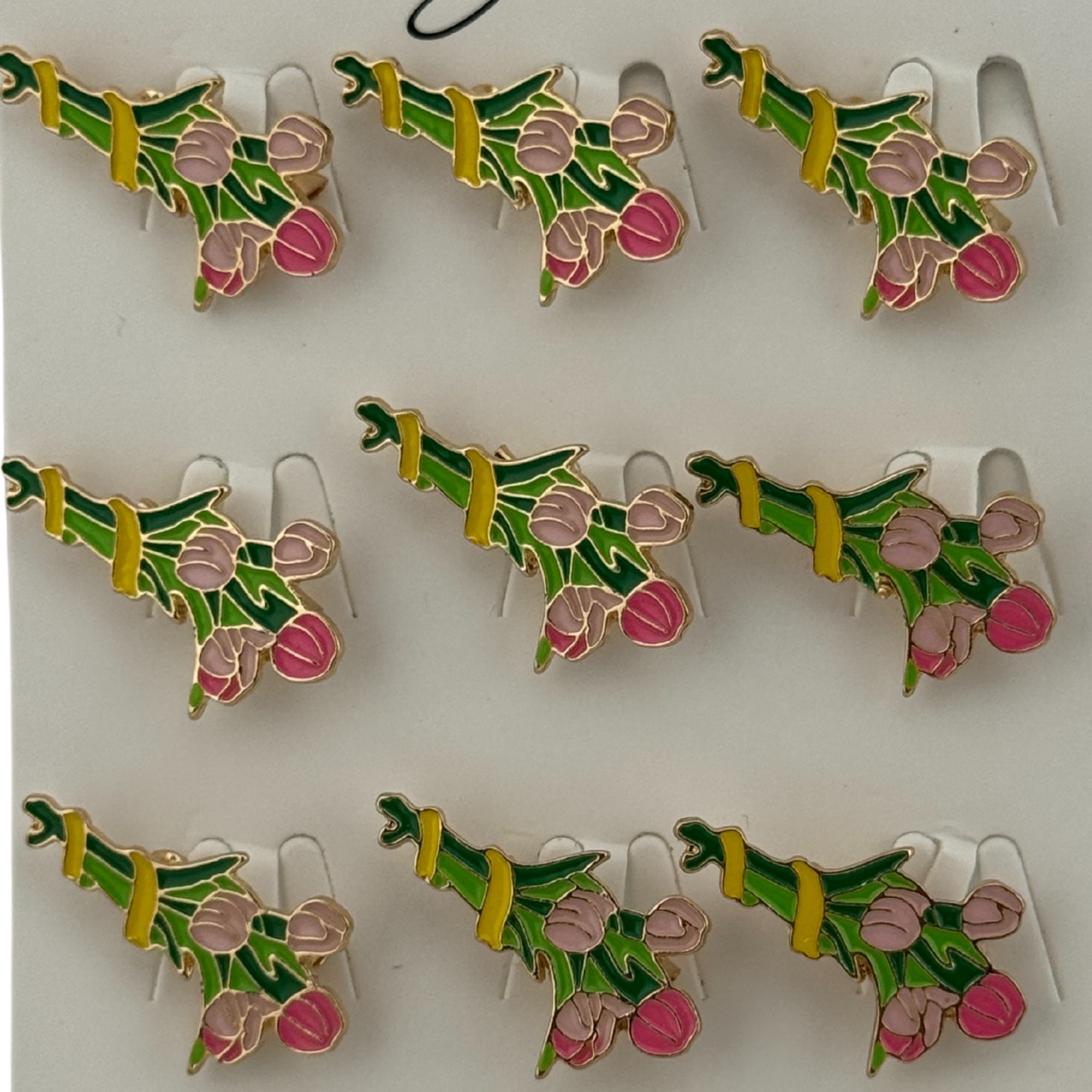 Set 12 Brose Martisor Primavara, Jolie, Model Buchet de Lalele