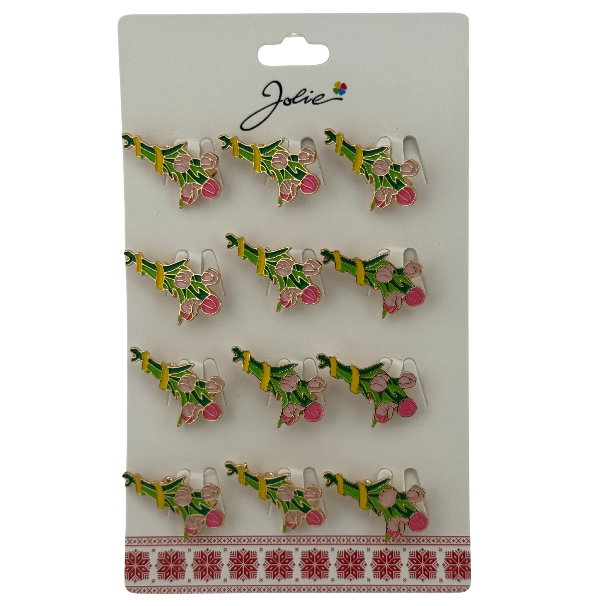 Set 12 Brose Martisor Primavara, Jolie, Model Buchet de Lalele