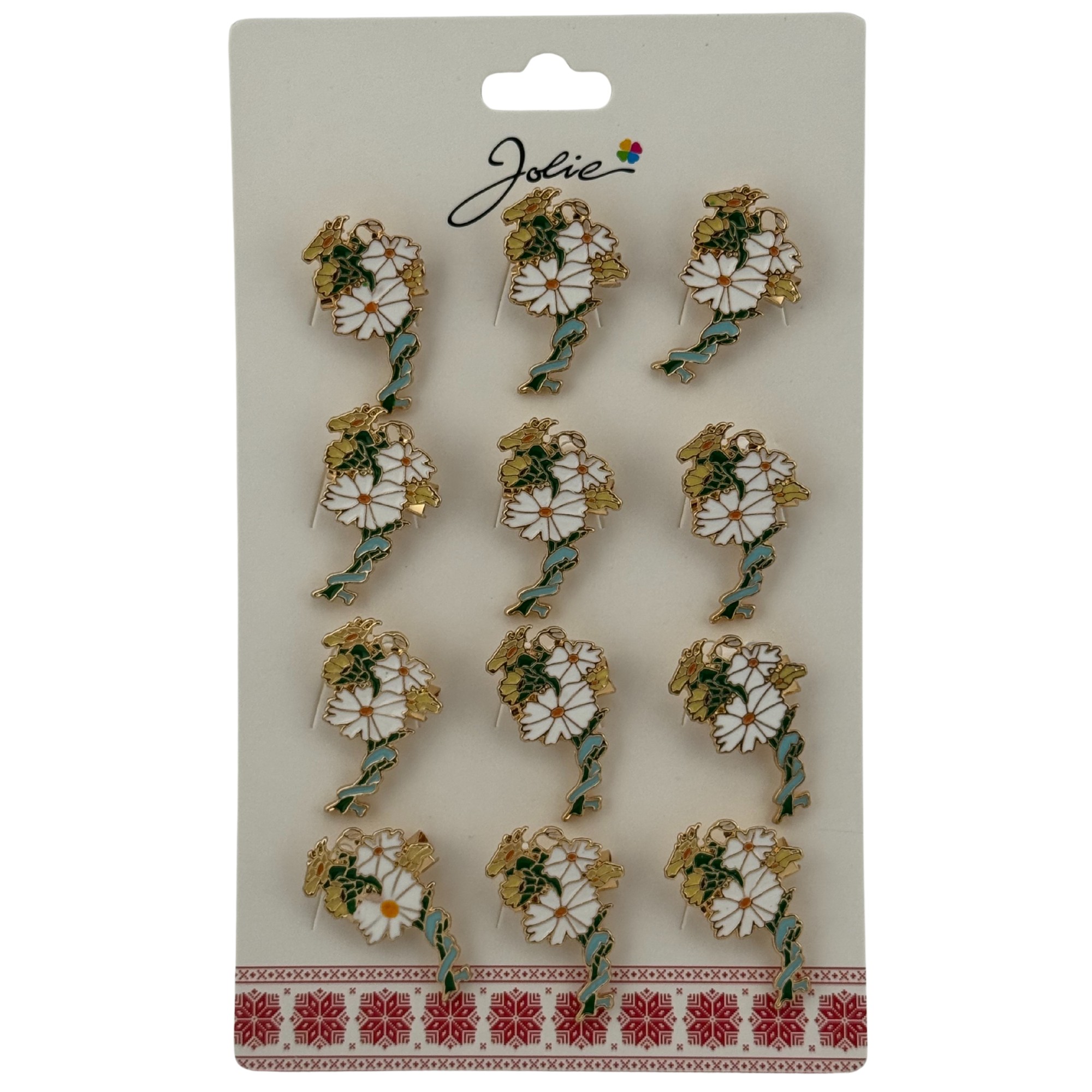 Set 12 Brose Martisor Primavara, Jolie, Model Margarete Impletite