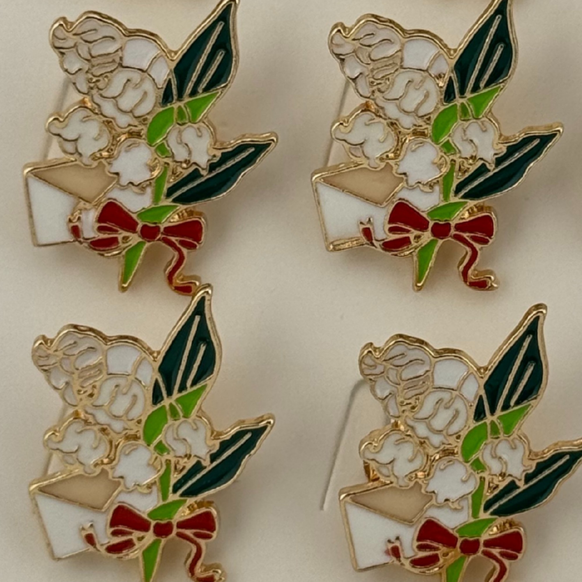 Set 12 Brose Martisor Primavara, Jolie, Model Flori Lacrimioare si Scrisoare