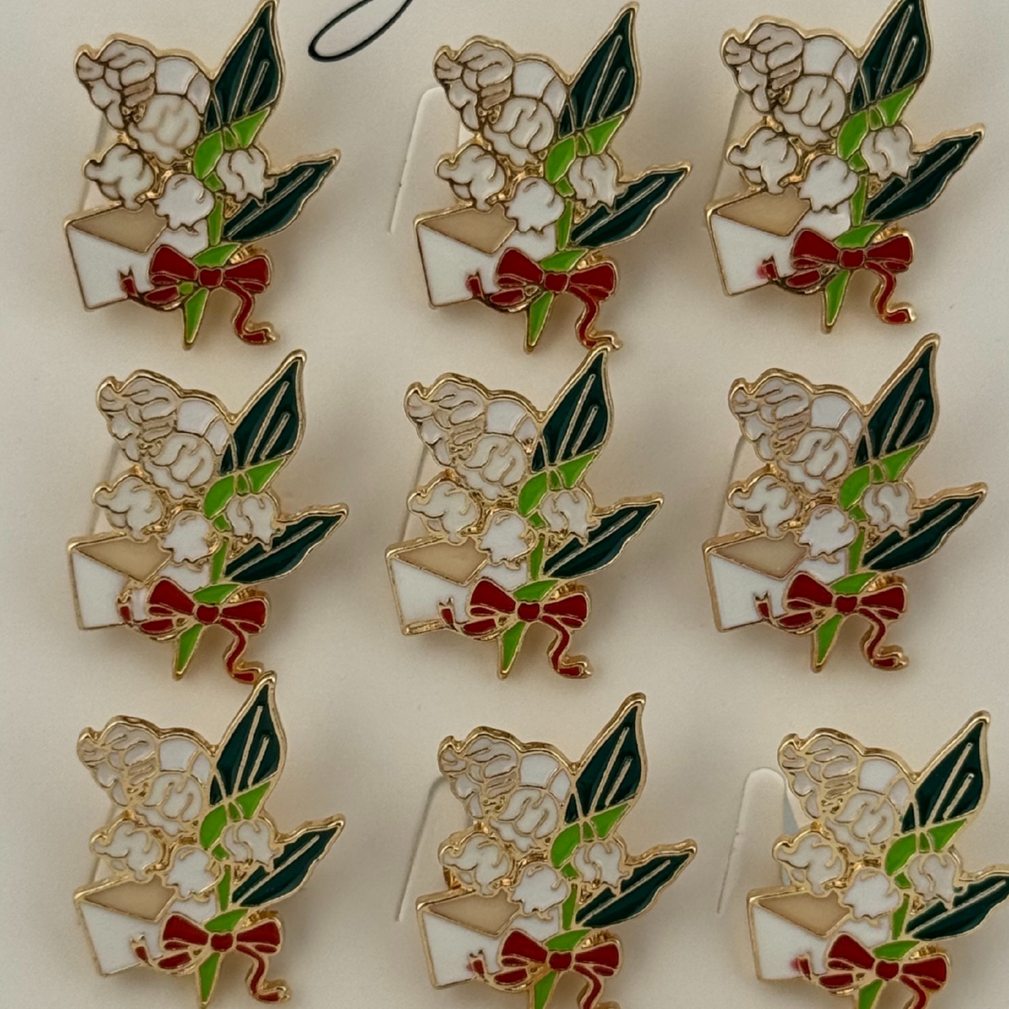 Set 12 Brose Martisor Primavara, Jolie, Model Flori Lacrimioare si Scrisoare