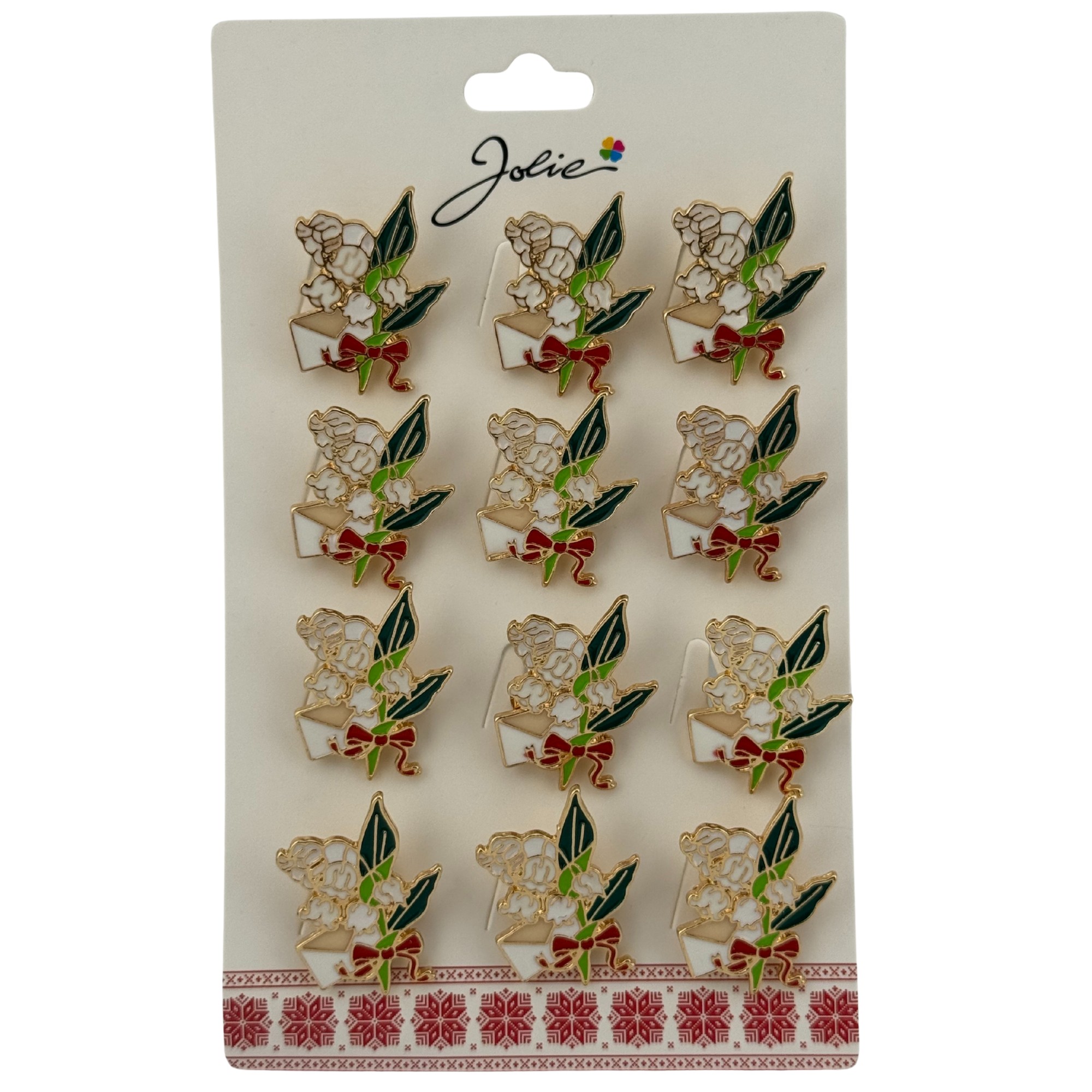 Set 12 Brose Martisor Primavara, Jolie, Model Flori Lacrimioare si Scrisoare