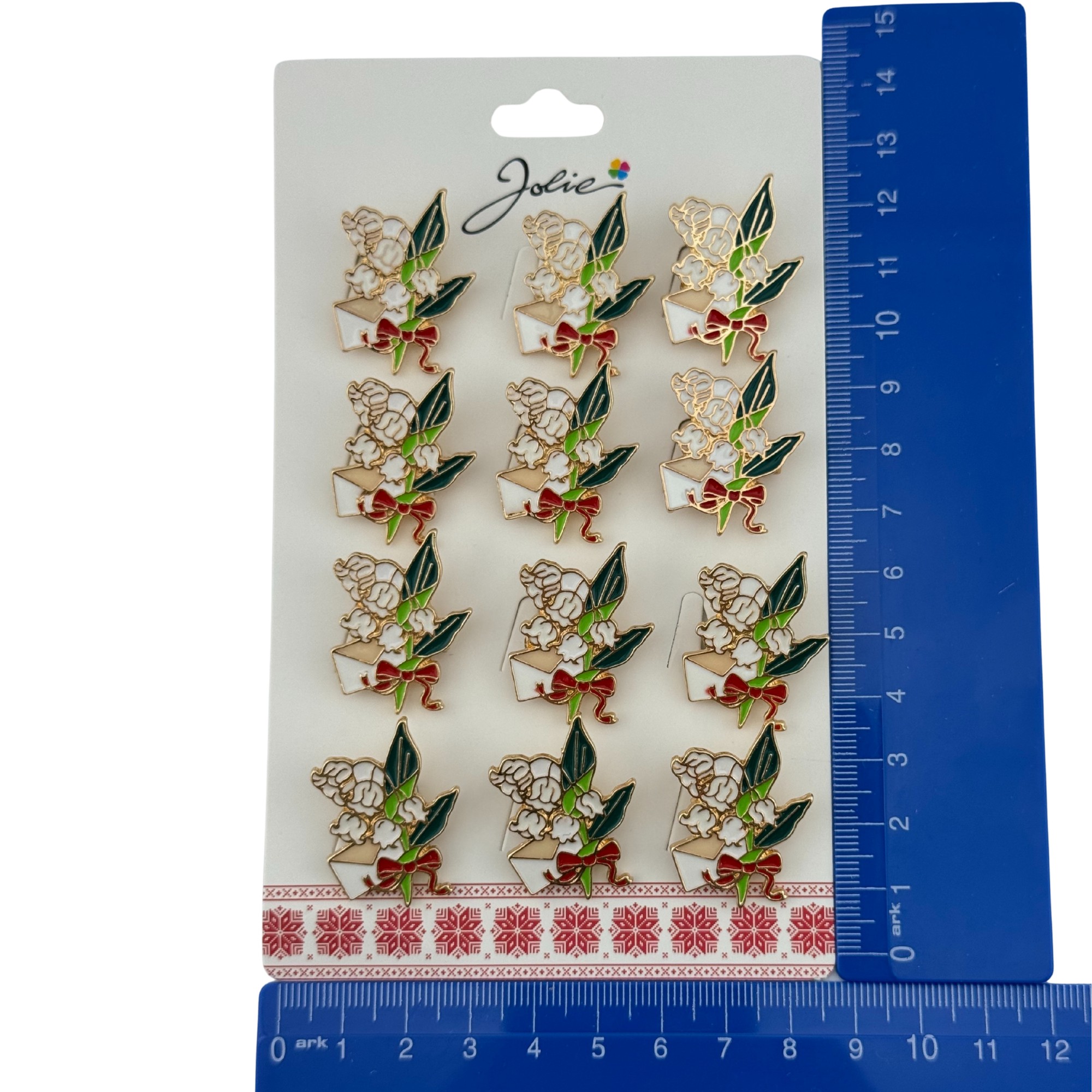 Set 12 Brose Martisor Primavara, Jolie, Model Flori Lacrimioare si Scrisoare