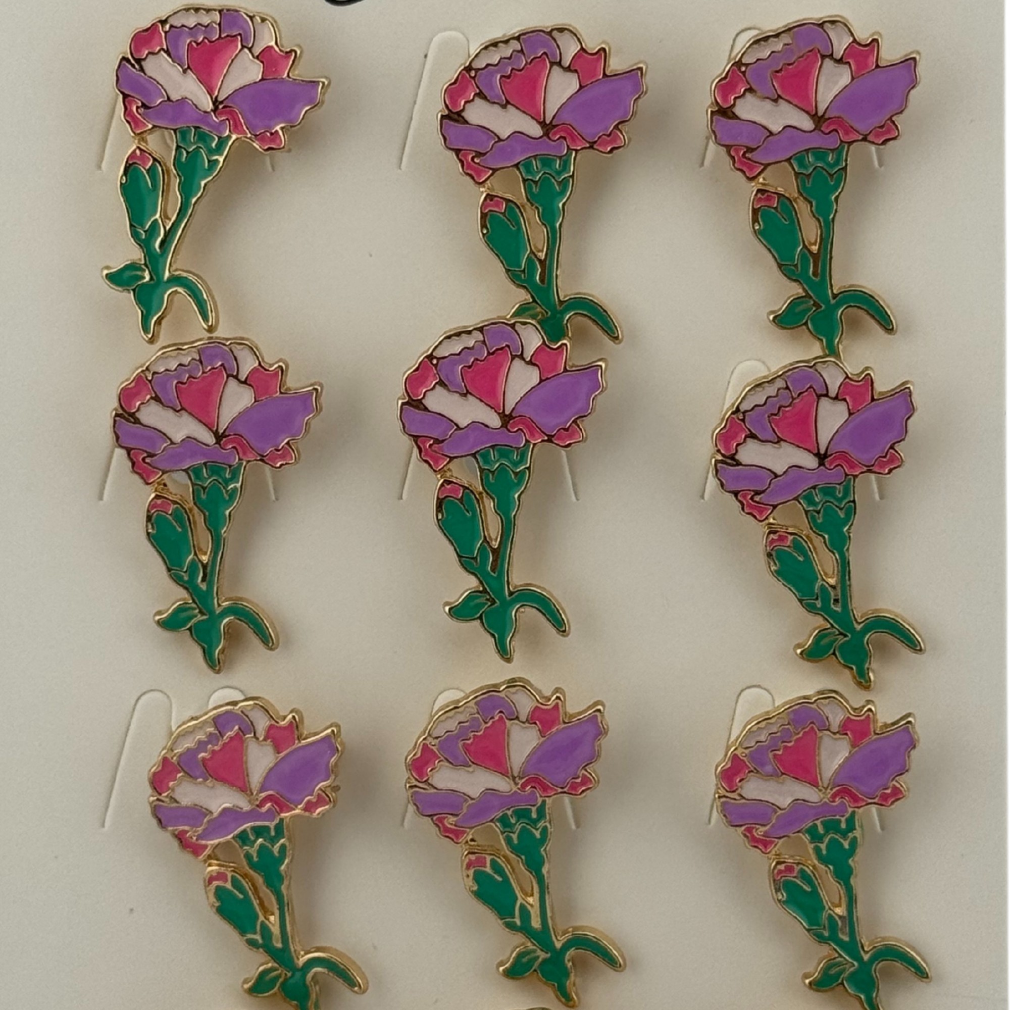 Set 12 Brose Martisor Primavara, Jolie, Model Garoafe Roz