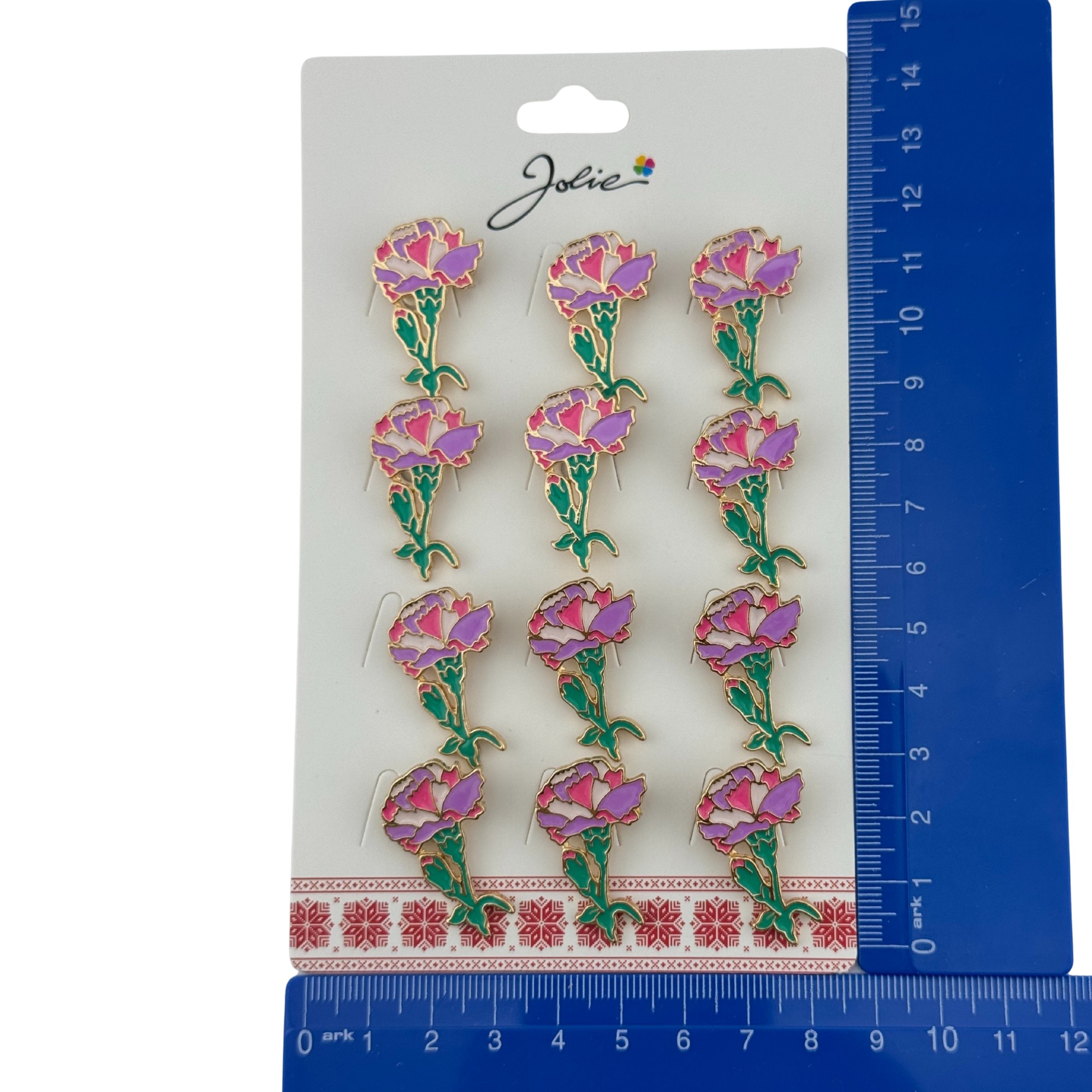 Set 12 Brose Martisor Primavara, Jolie, Model Garoafe Roz