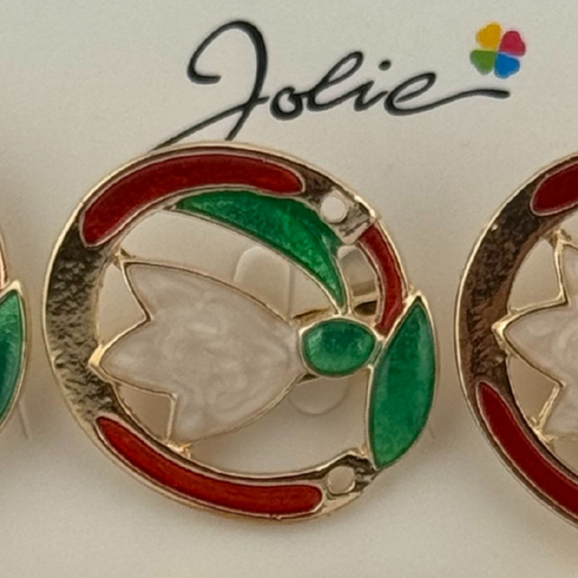 Set 12 Brose Martisor Primavara, Jolie, Model Ghiocel in Cerc, Multicolor