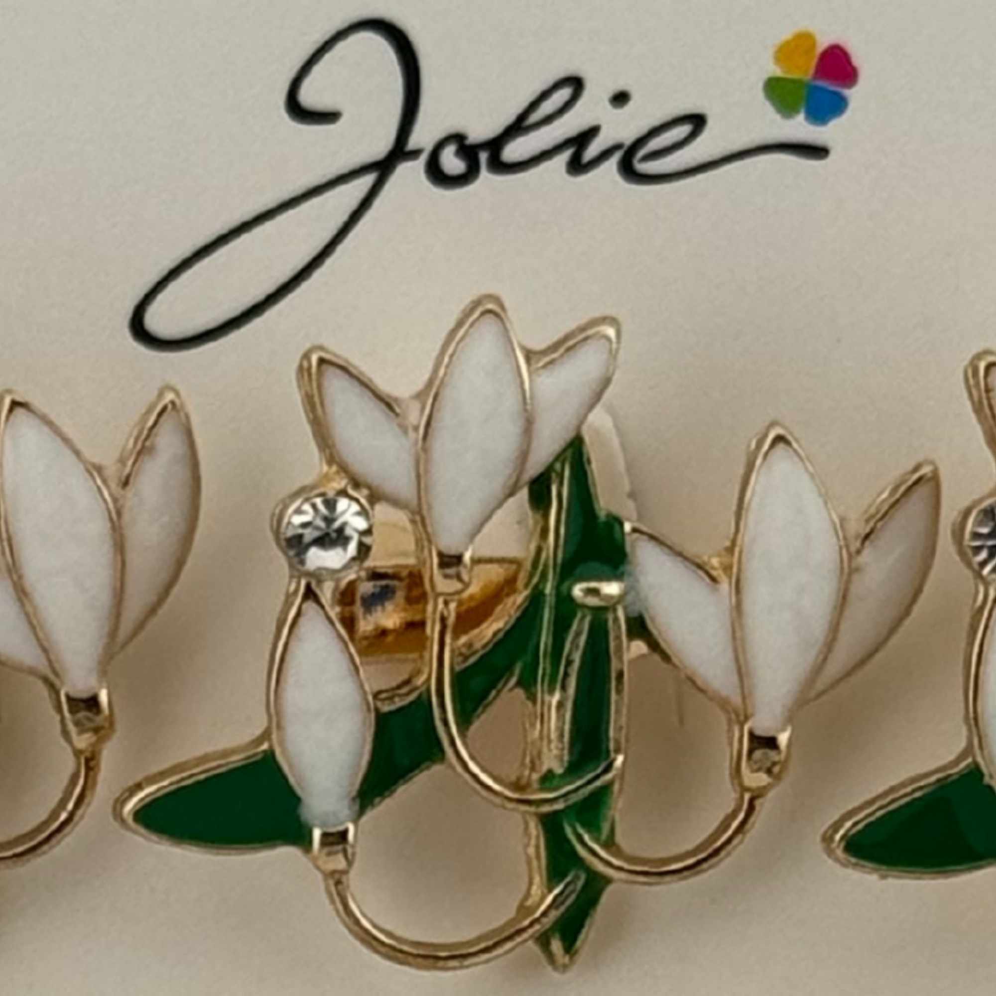 Set 12 Brose Martisor Primavara, Jolie, Model Buchet Ghiocei cu Piatra