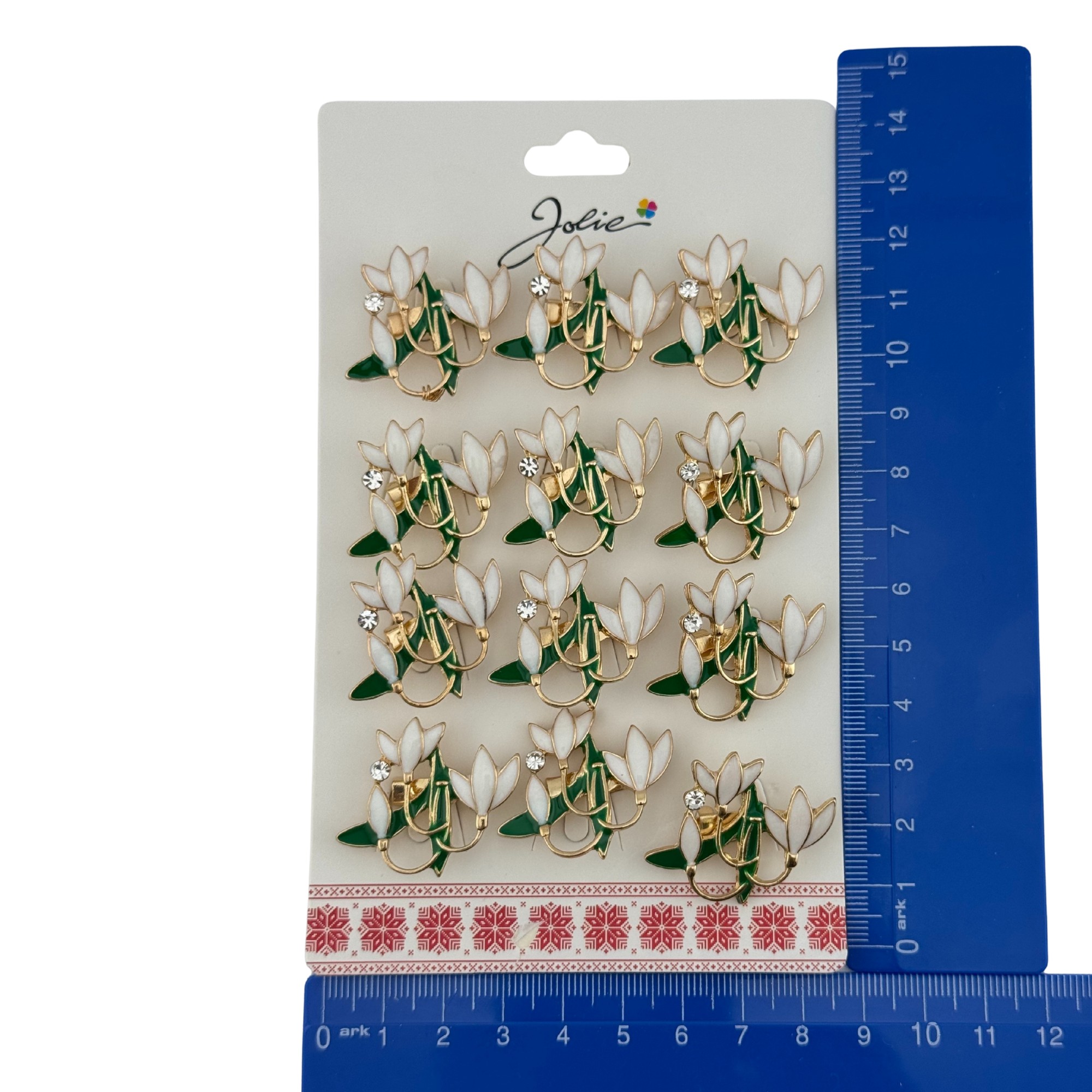 Set 12 Brose Martisor Primavara, Jolie, Model Buchet Ghiocei cu Piatra