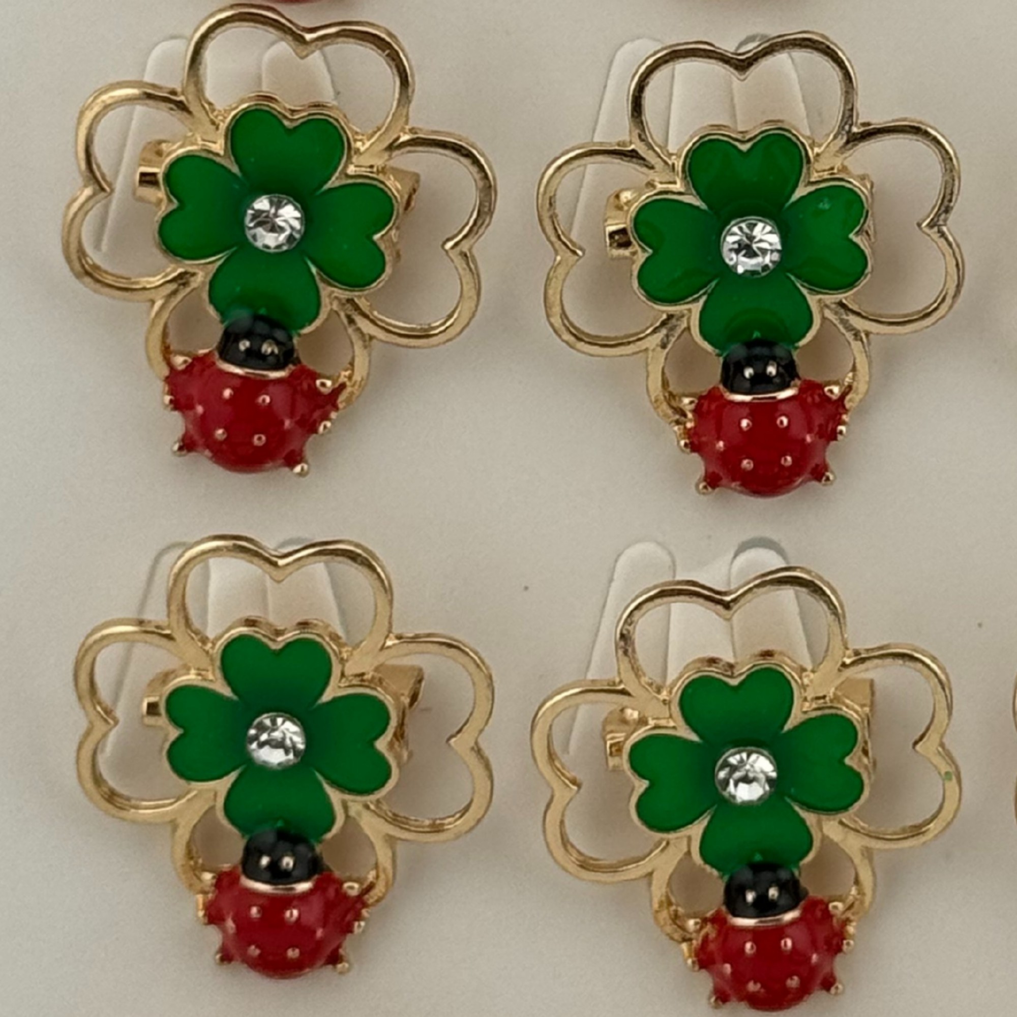 Set 12 Brose Martisor Primavara, Jolie, Model Trifoi cu Buburuza