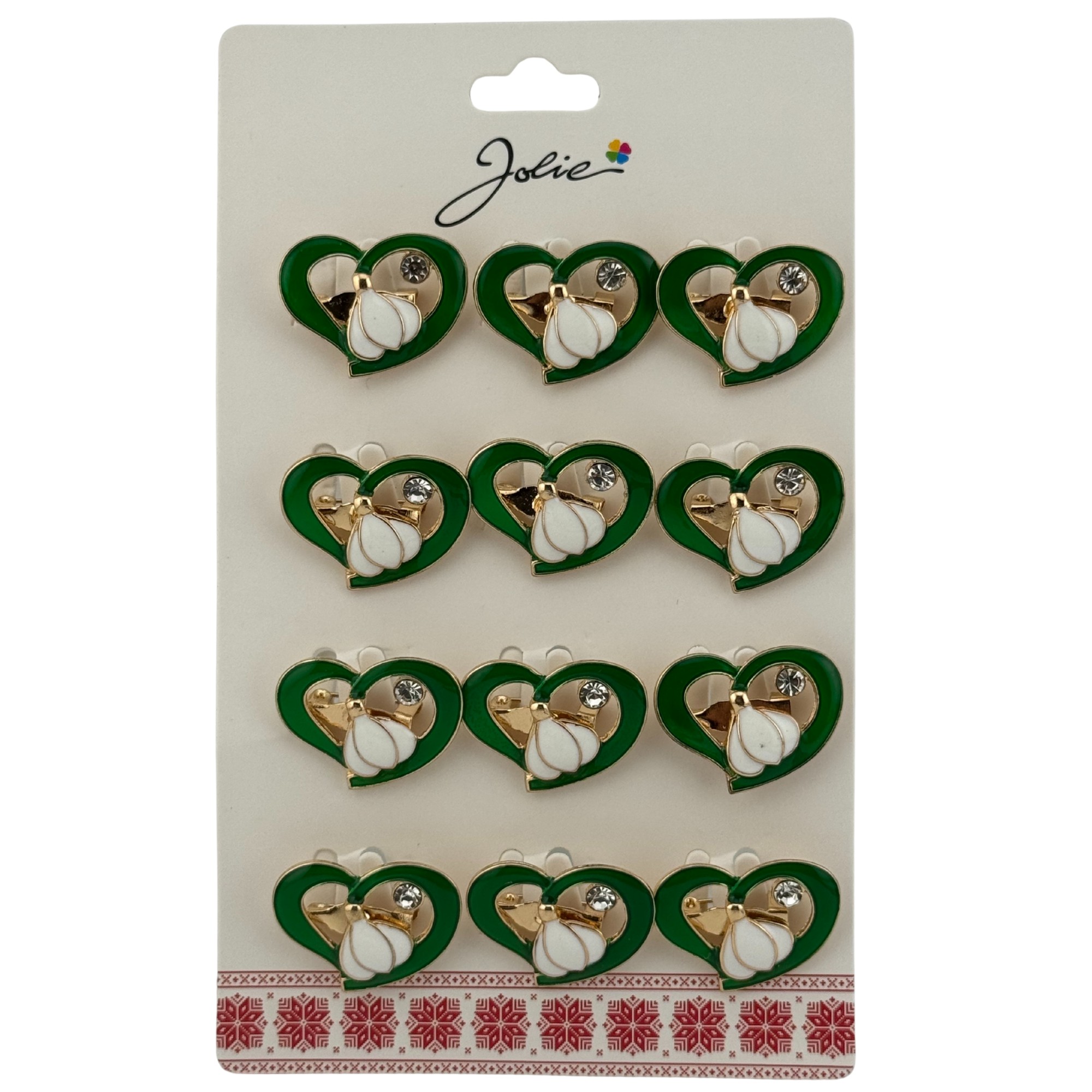 Set 12 Brose Martisor Primavara, Jolie, Model Ghiocel in Inima